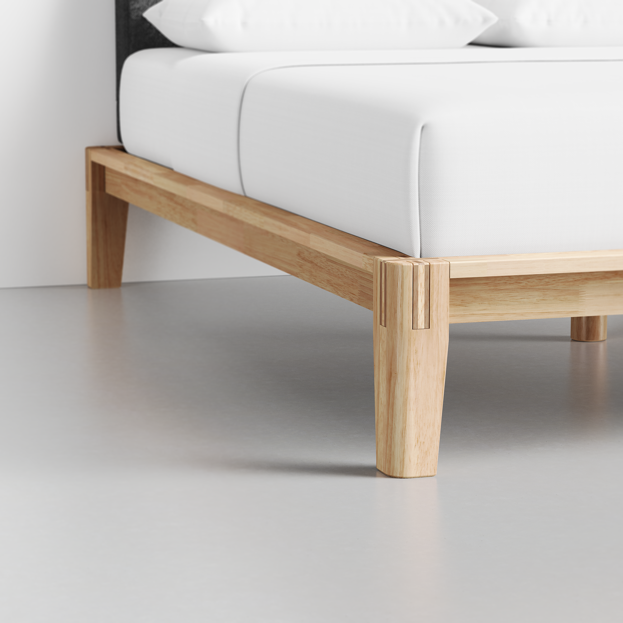 The Bed (Natural / Graphite) - Render - Foot Detail