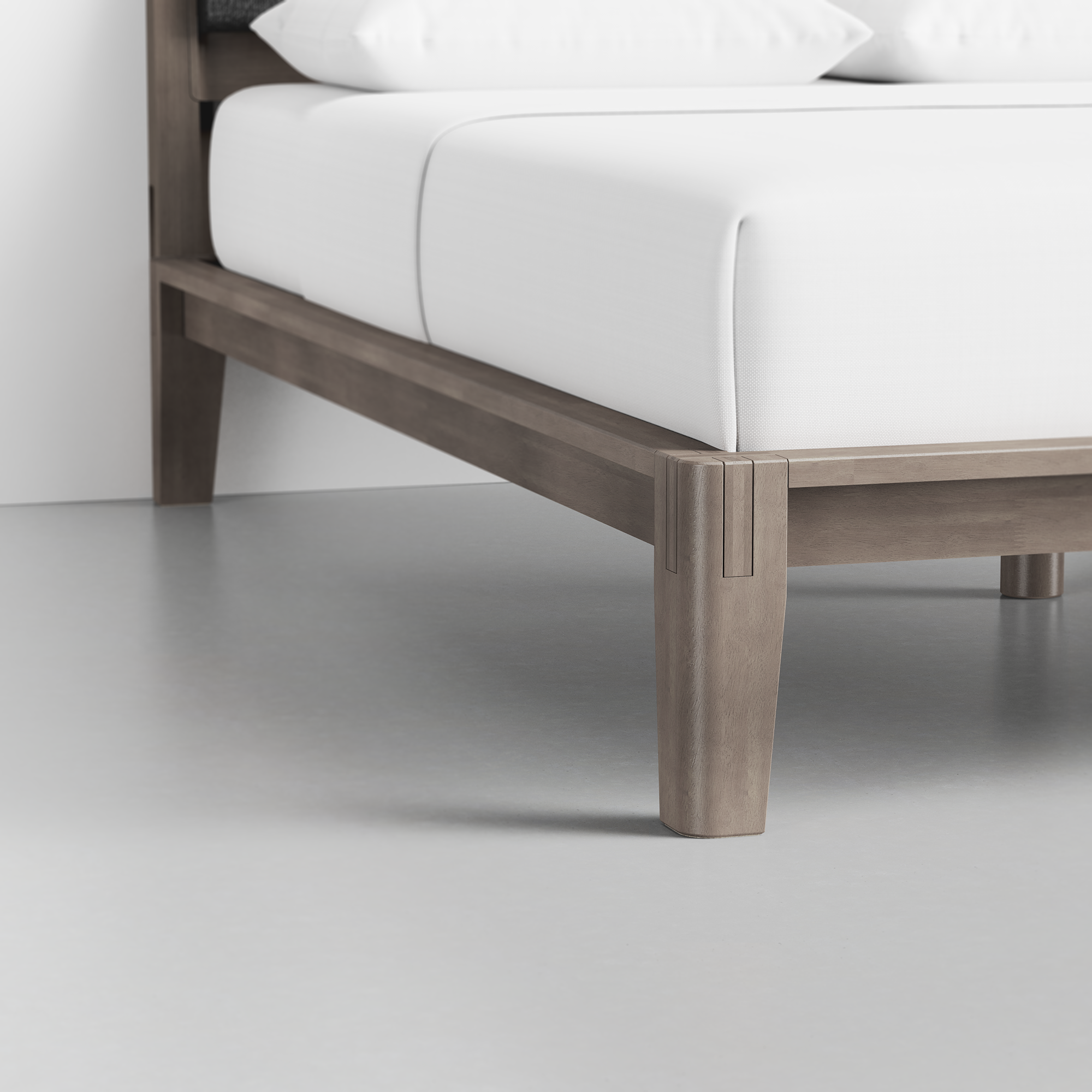 The Bed (Grey / HB Cushion Graphite) - Render - Foot Detail