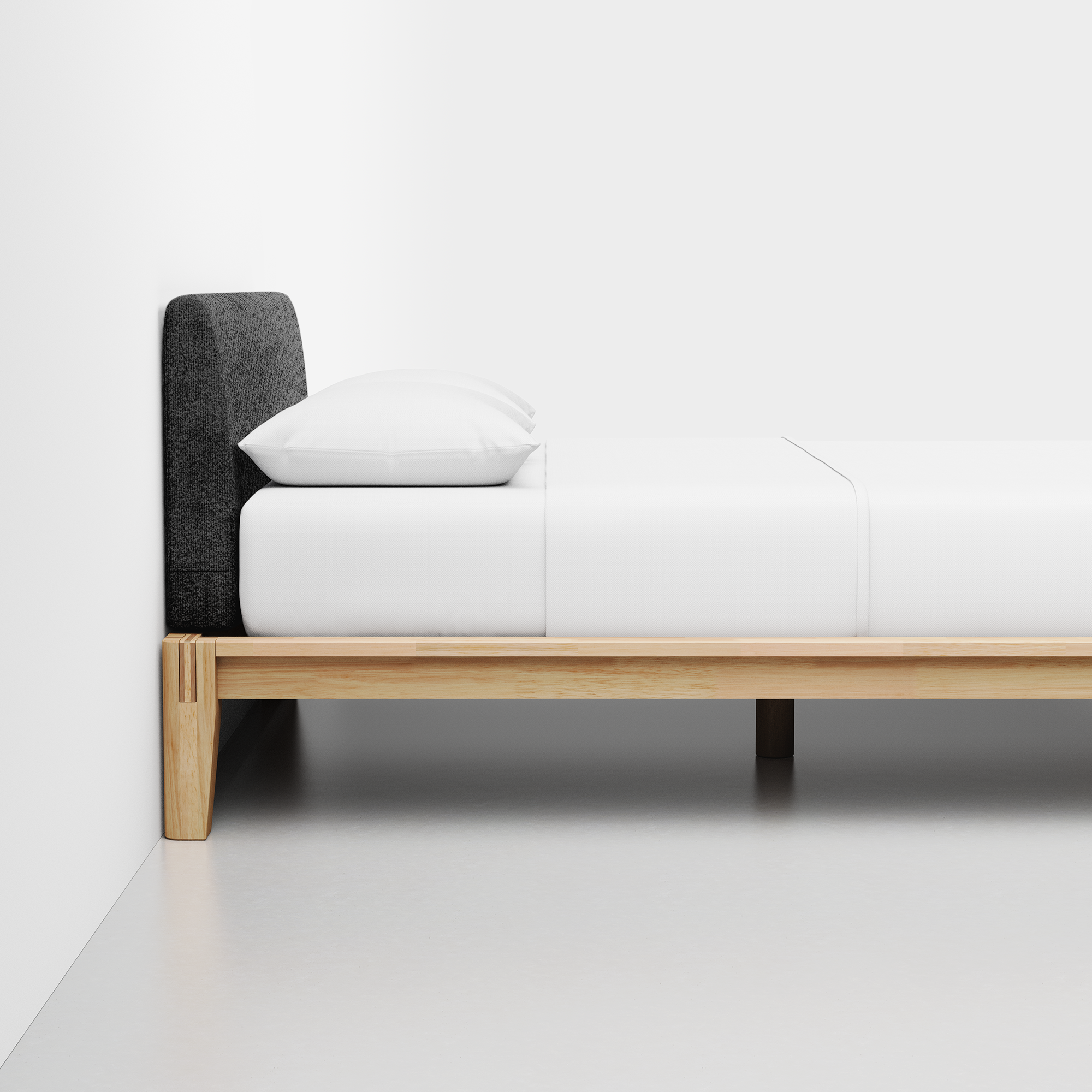 The Bed (Natural / Graphite) - Render - Side