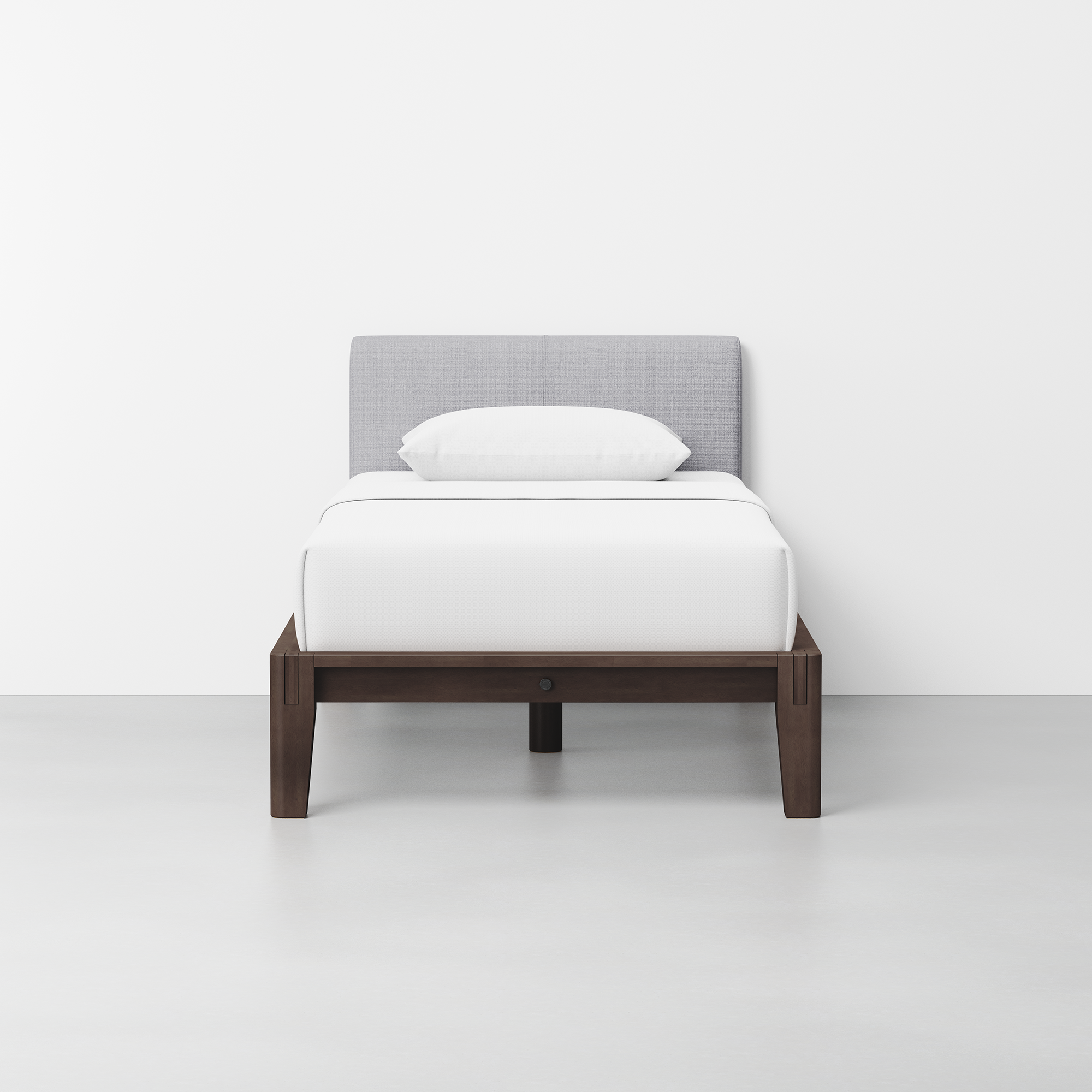 The Bed (Twin / Espresso / Fog Grey) - Render - Front