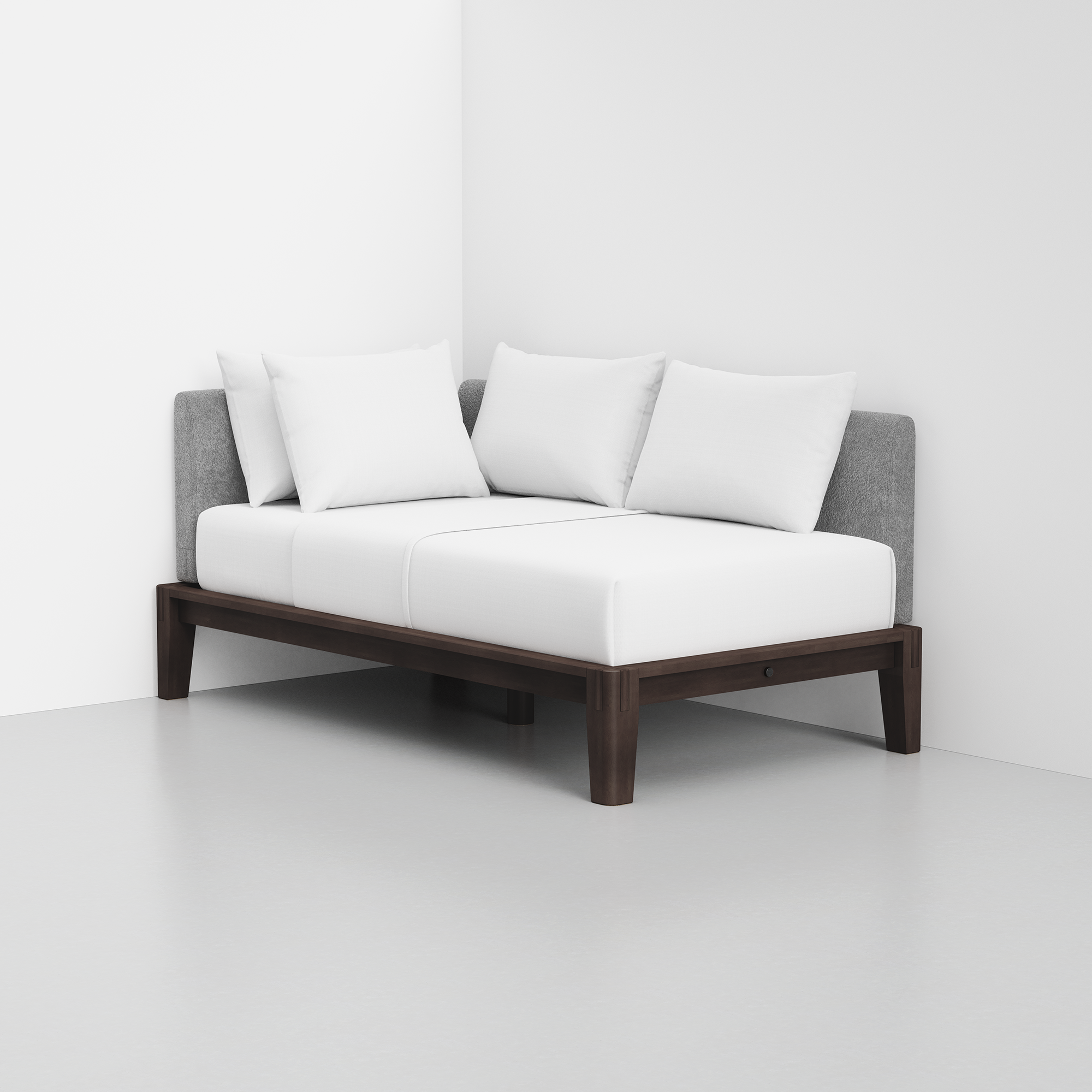PDP Image: The Daybed (Espresso / Pewter) - Rendering - Pillows