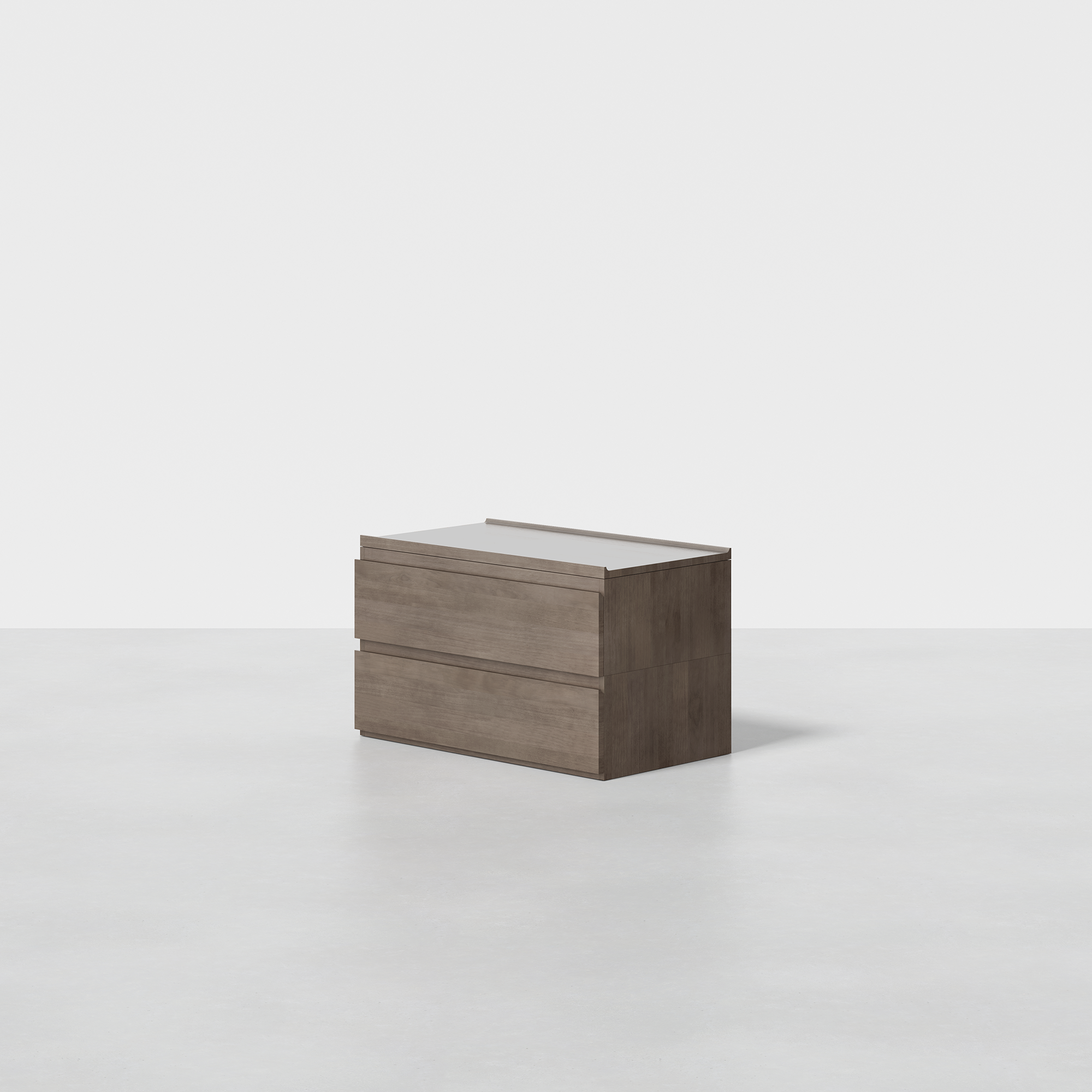 PDP Image: The Dresser (2x1 - Grey) - Render - Angled 