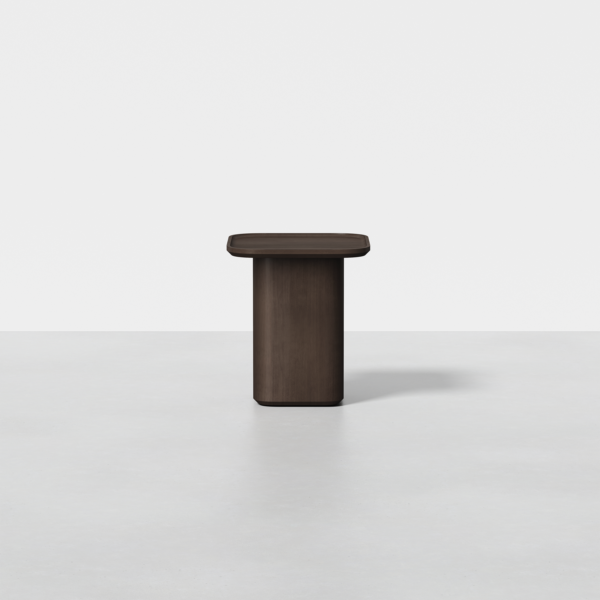 Pedestal Side Table (Espresso) - Render - Front