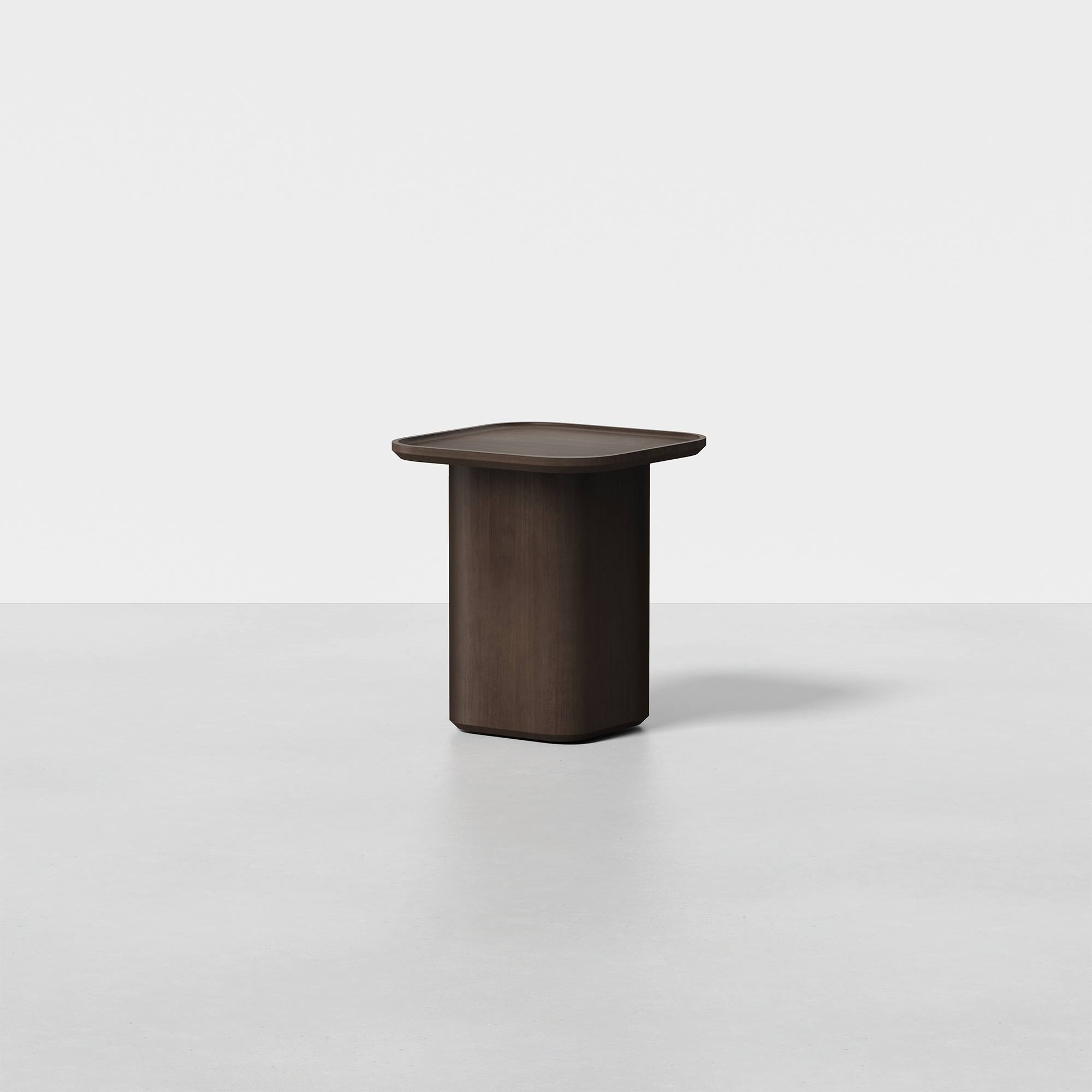 Pedestal Side Table (Espresso) - Render - Side