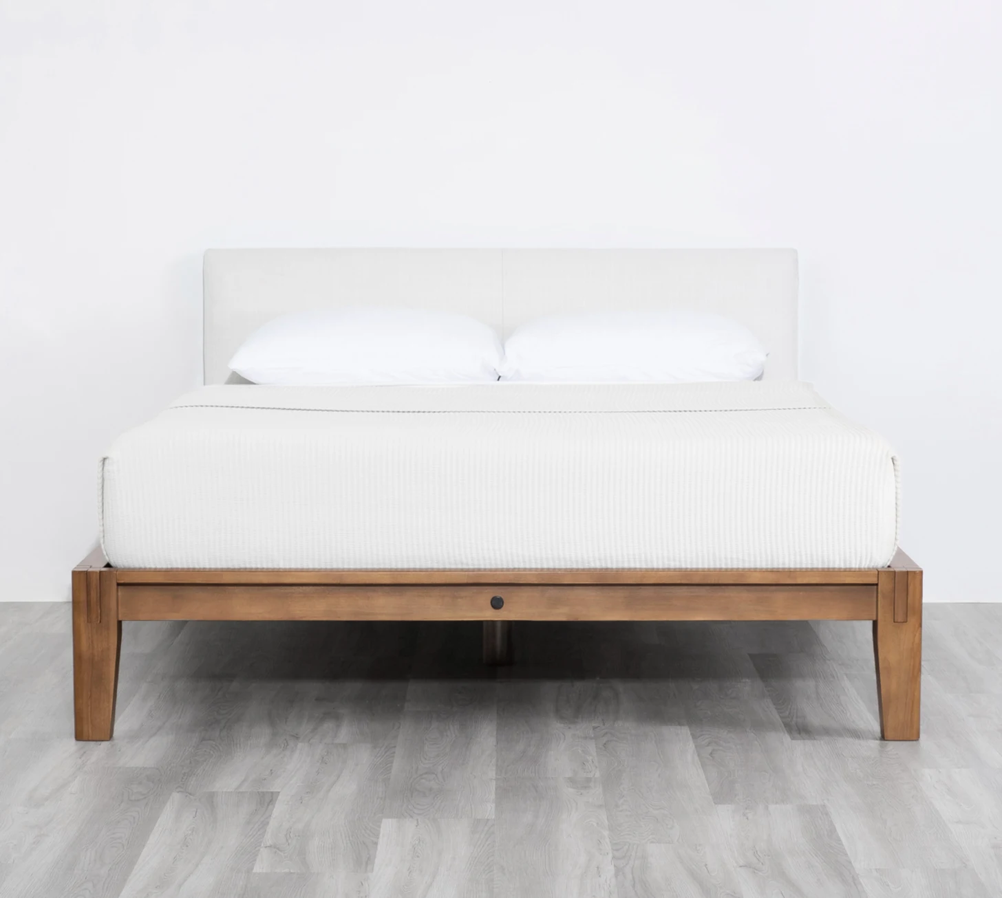 The Bed (Walnut / Light Linen) - Front