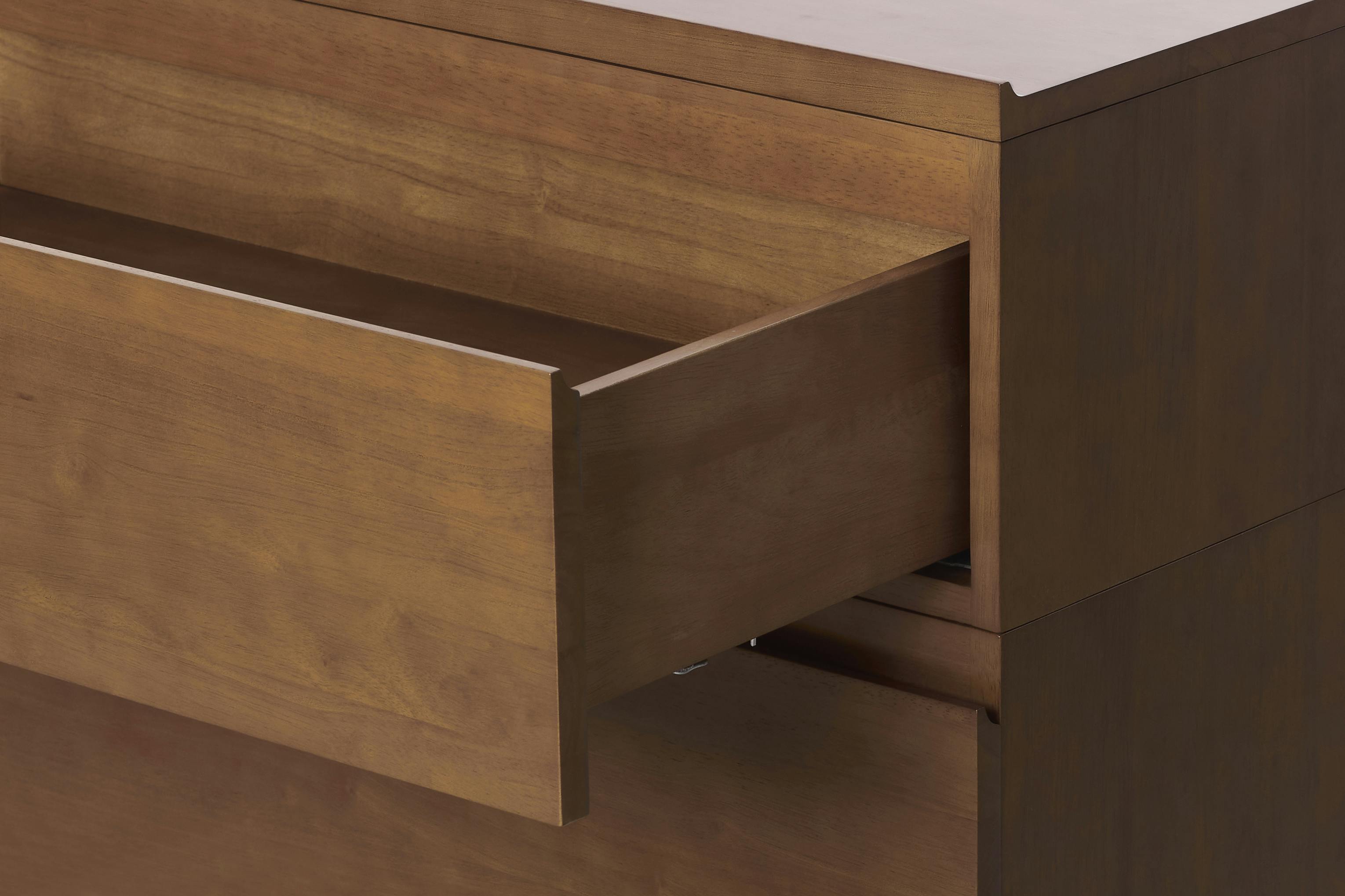 The Dresser in Walnut Finish with Open Drawer Detail