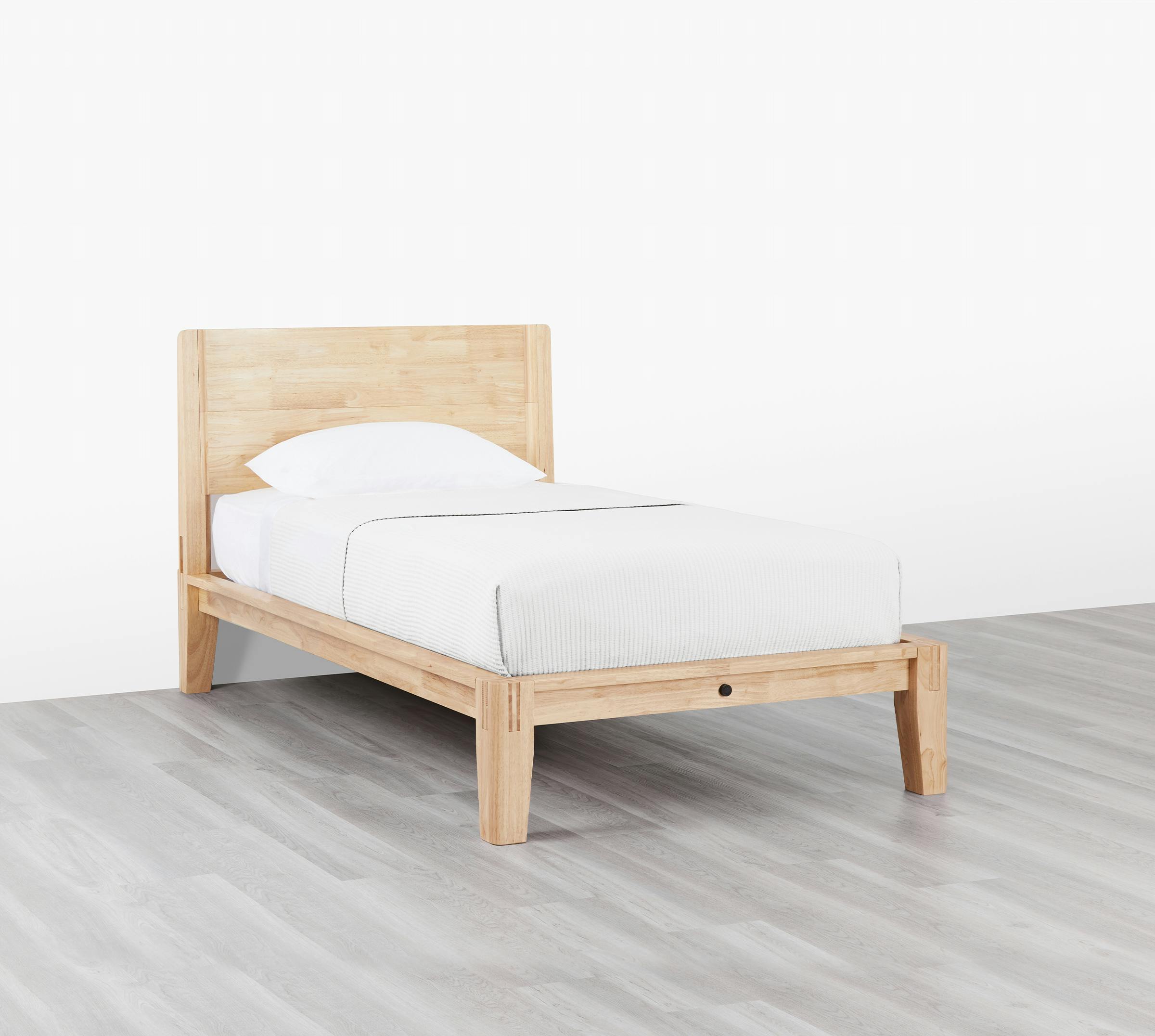 The Bed (Twin / Natural / Headboard) - Angled