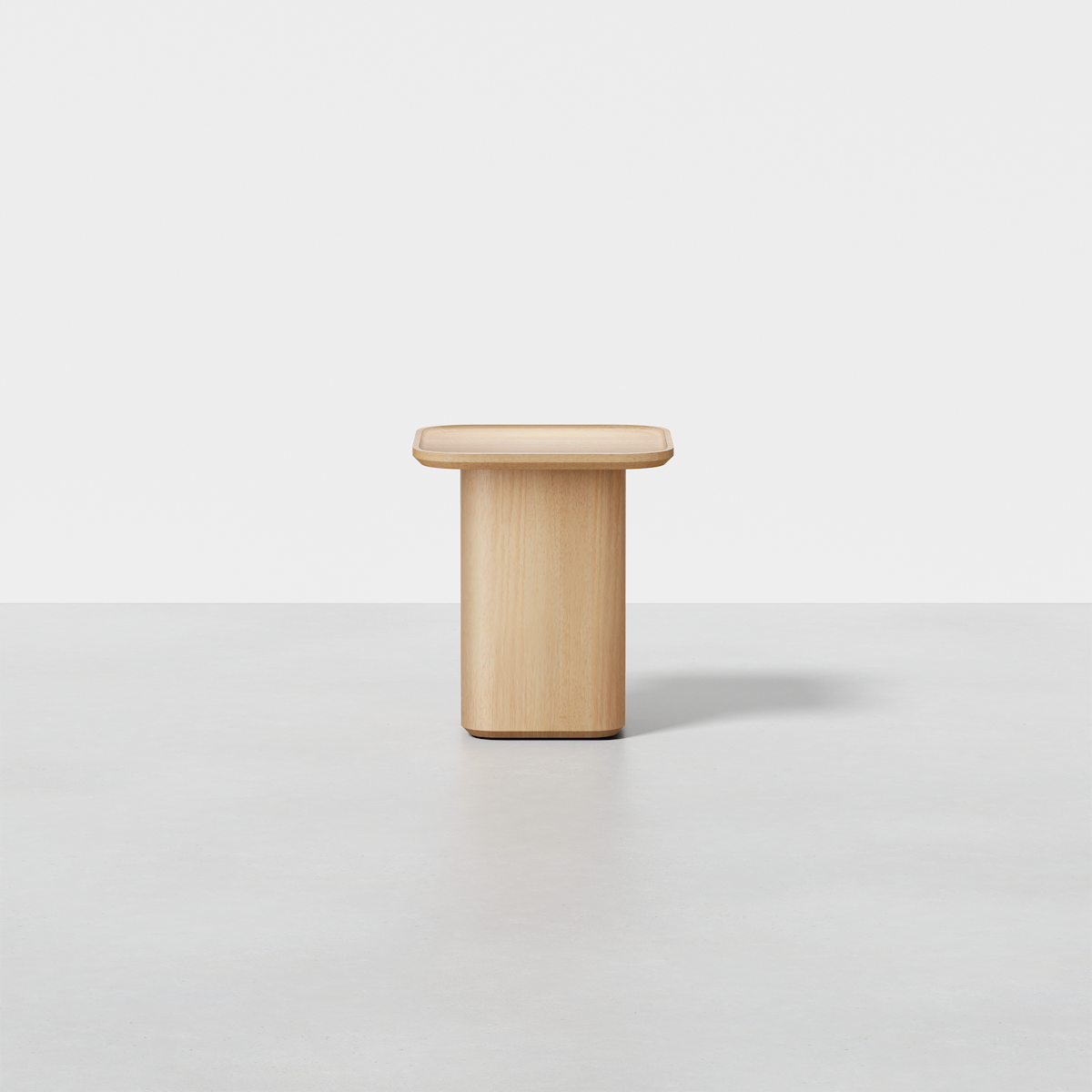 Pedestal Side Table (Natural) - Render - Front