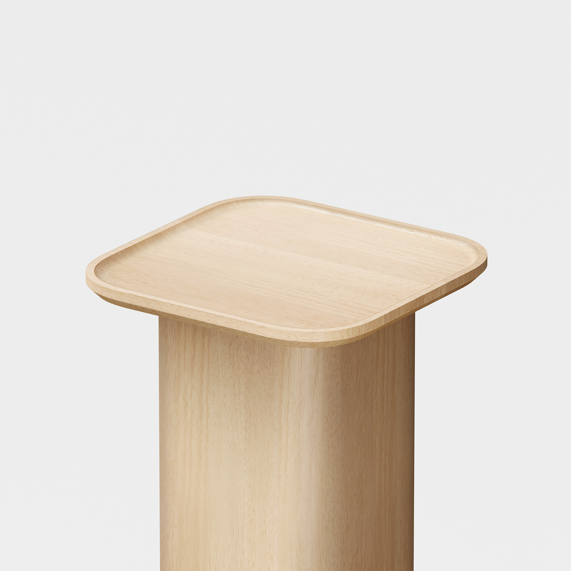 Pedestal Side Table (Natural) - Render - Top