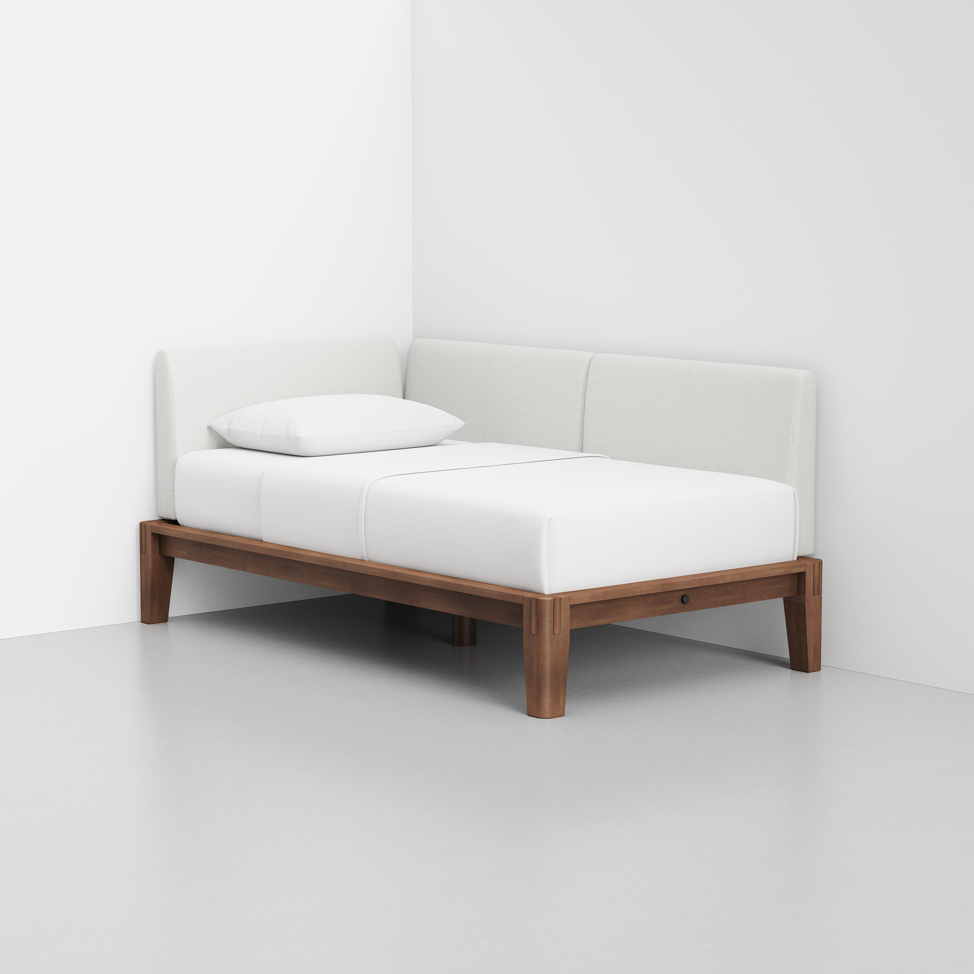 PDP Image: The Daybed (Walnut / Light Linen) - Rendering - Front