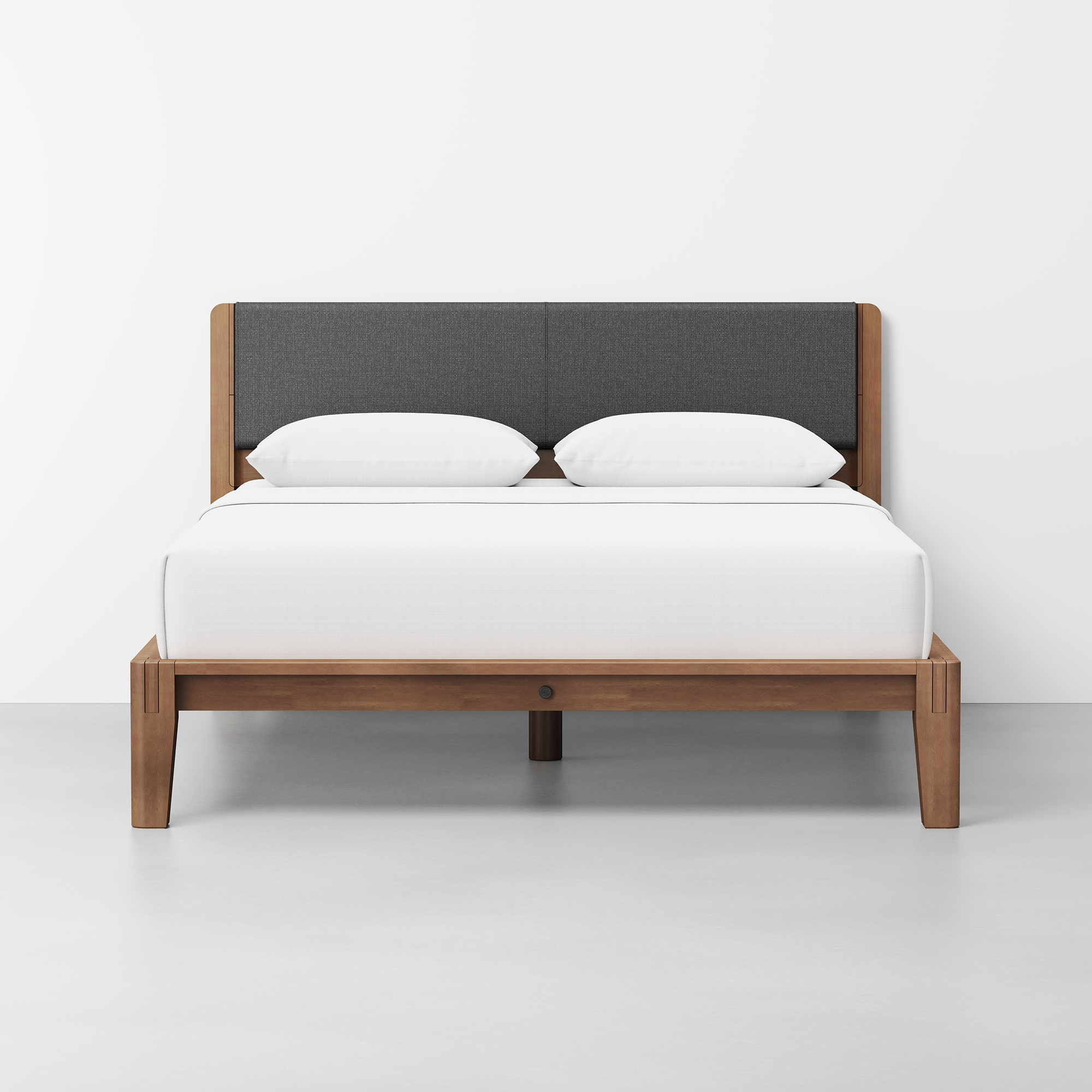 The Bed (Walnut / HB Cushion Dark Charcoal) - Render - Front