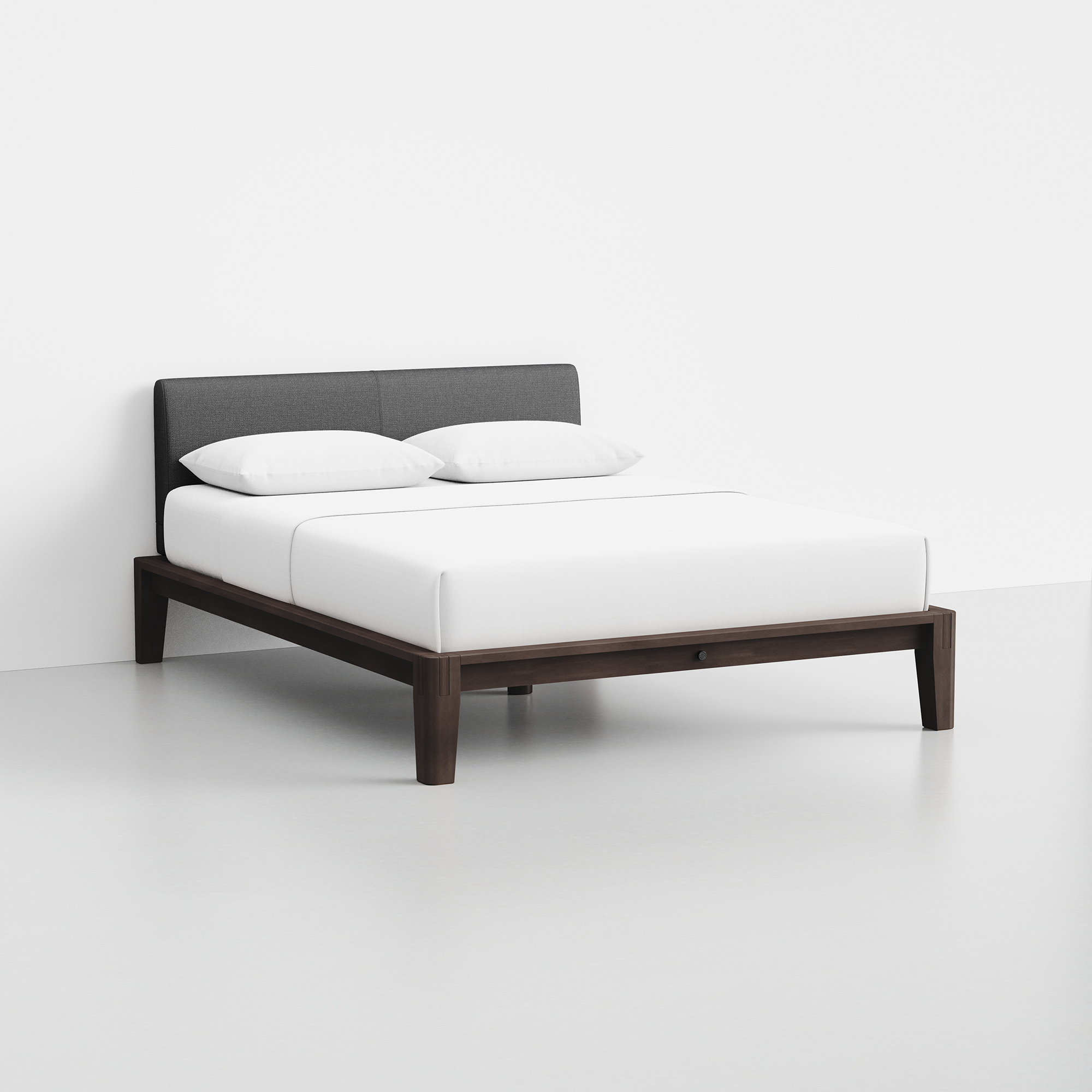 The Bed (Espresso / Dark Charcoal) - Render - Angled