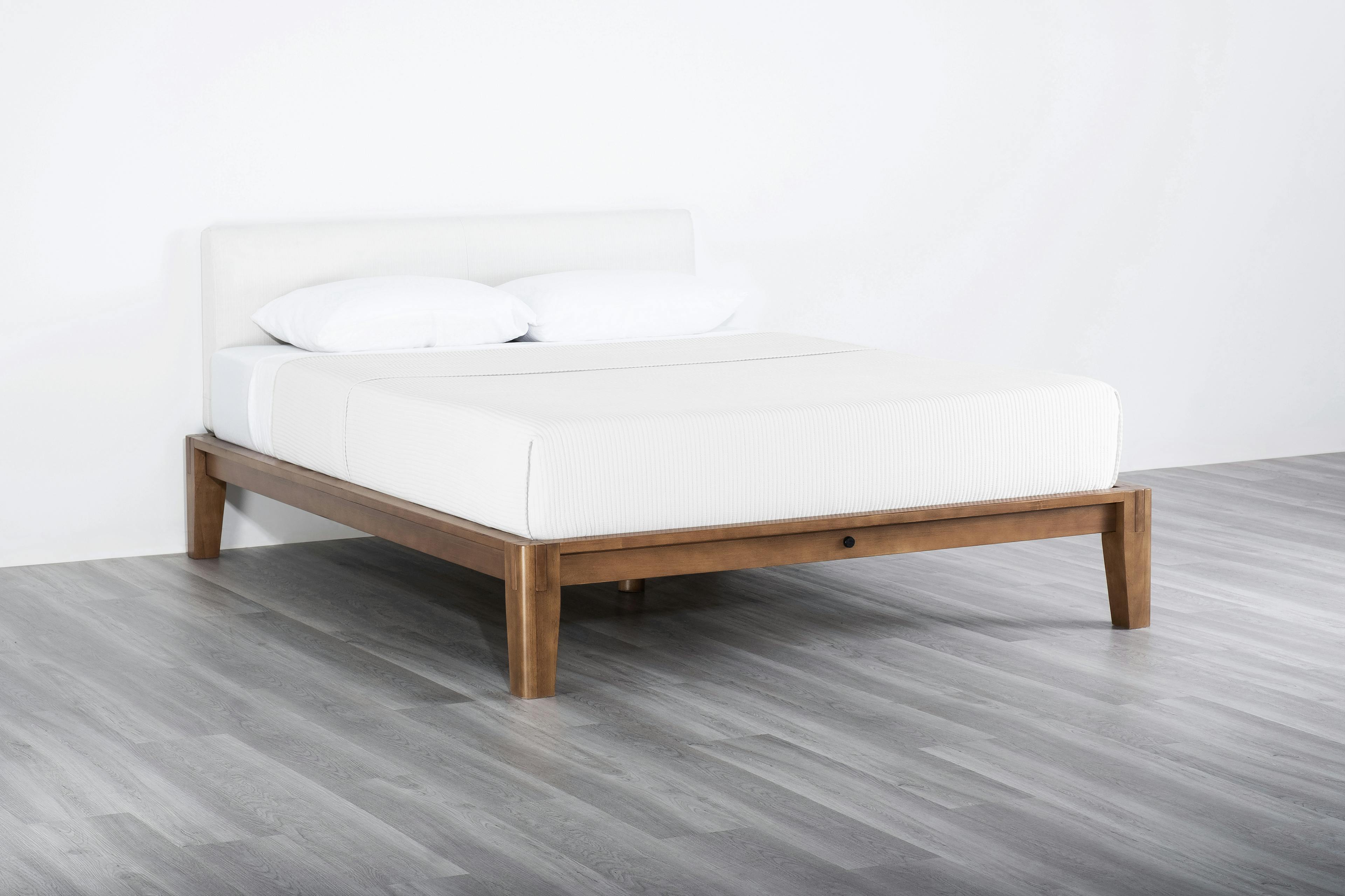The Bed (Walnut / Light Linen) - Angled - 3:2