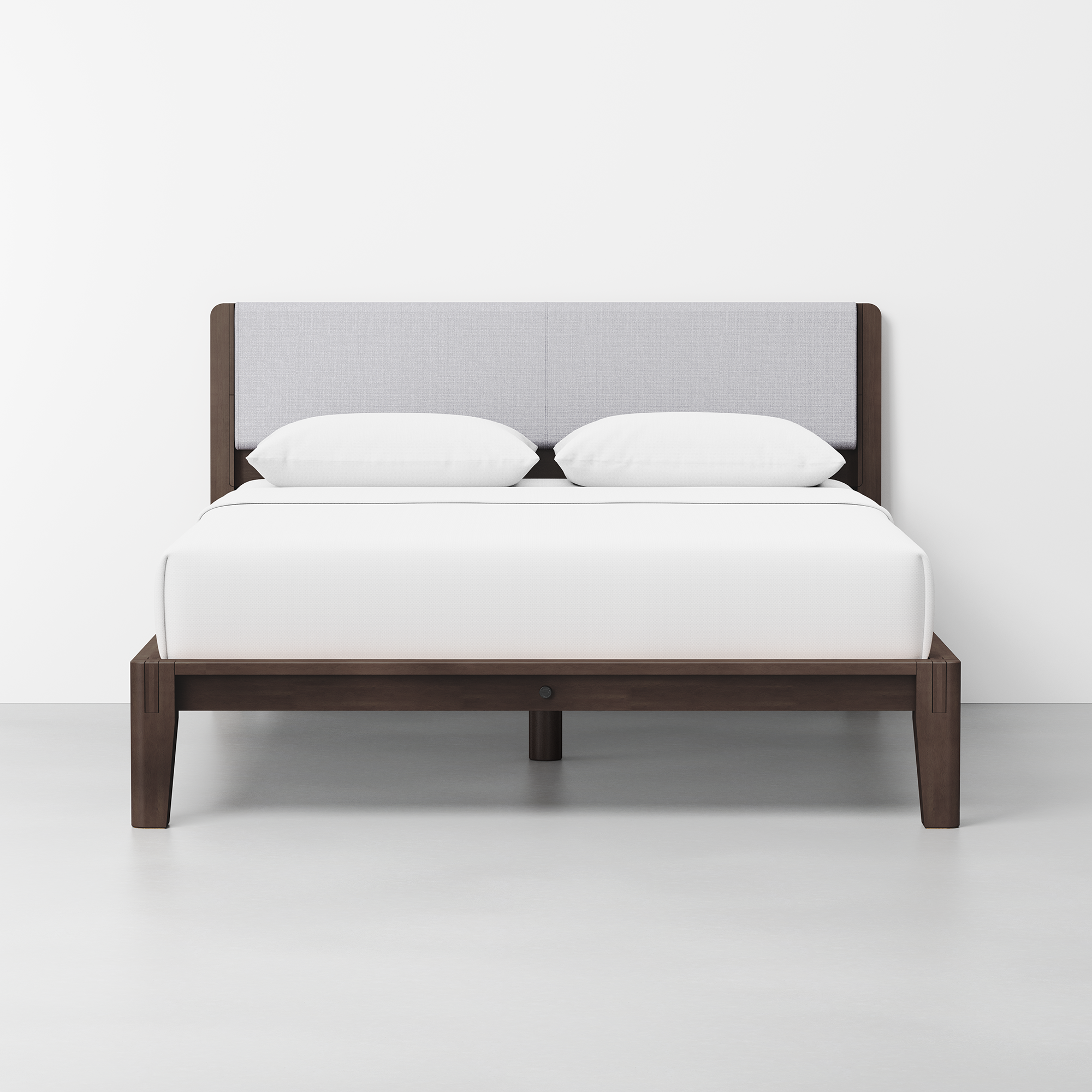 The Bed (Espresso / HB Cushion Fog Grey) - Render - Front