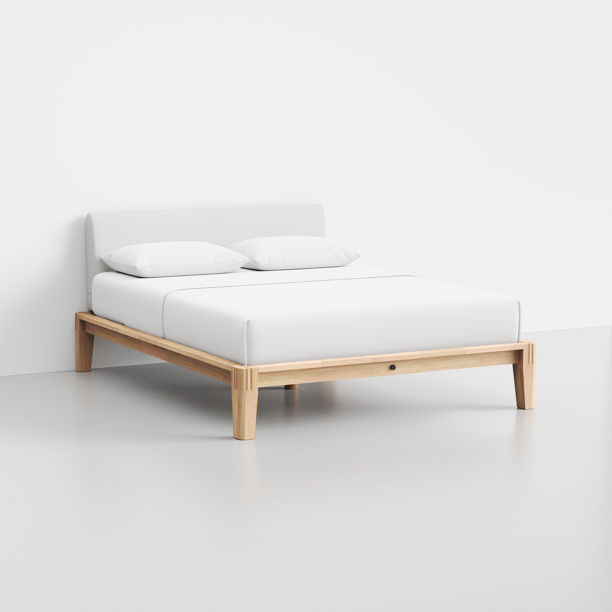 The Bed (Natural / Light Linen) - Render - Angled