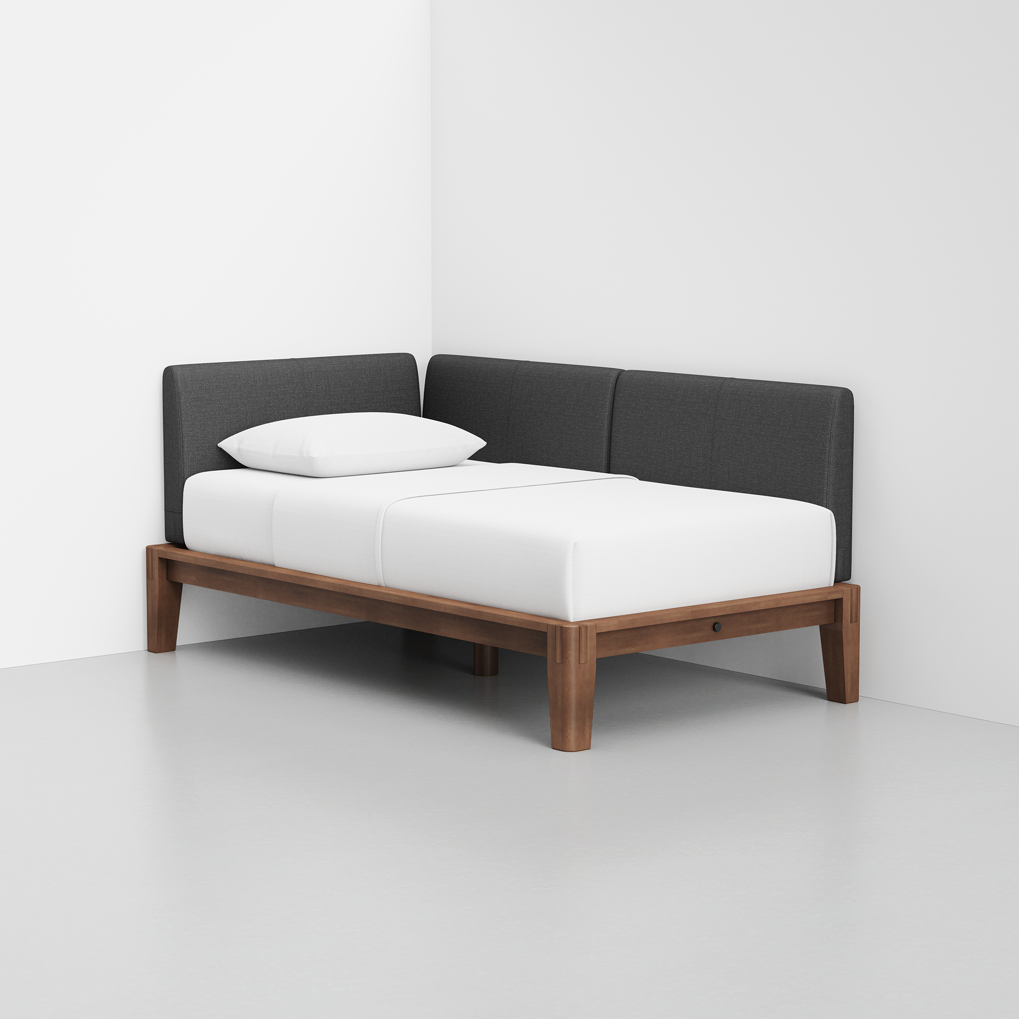 PDP Image: The Daybed (Walnut / Dark Charcoal) - Rendering - Front
