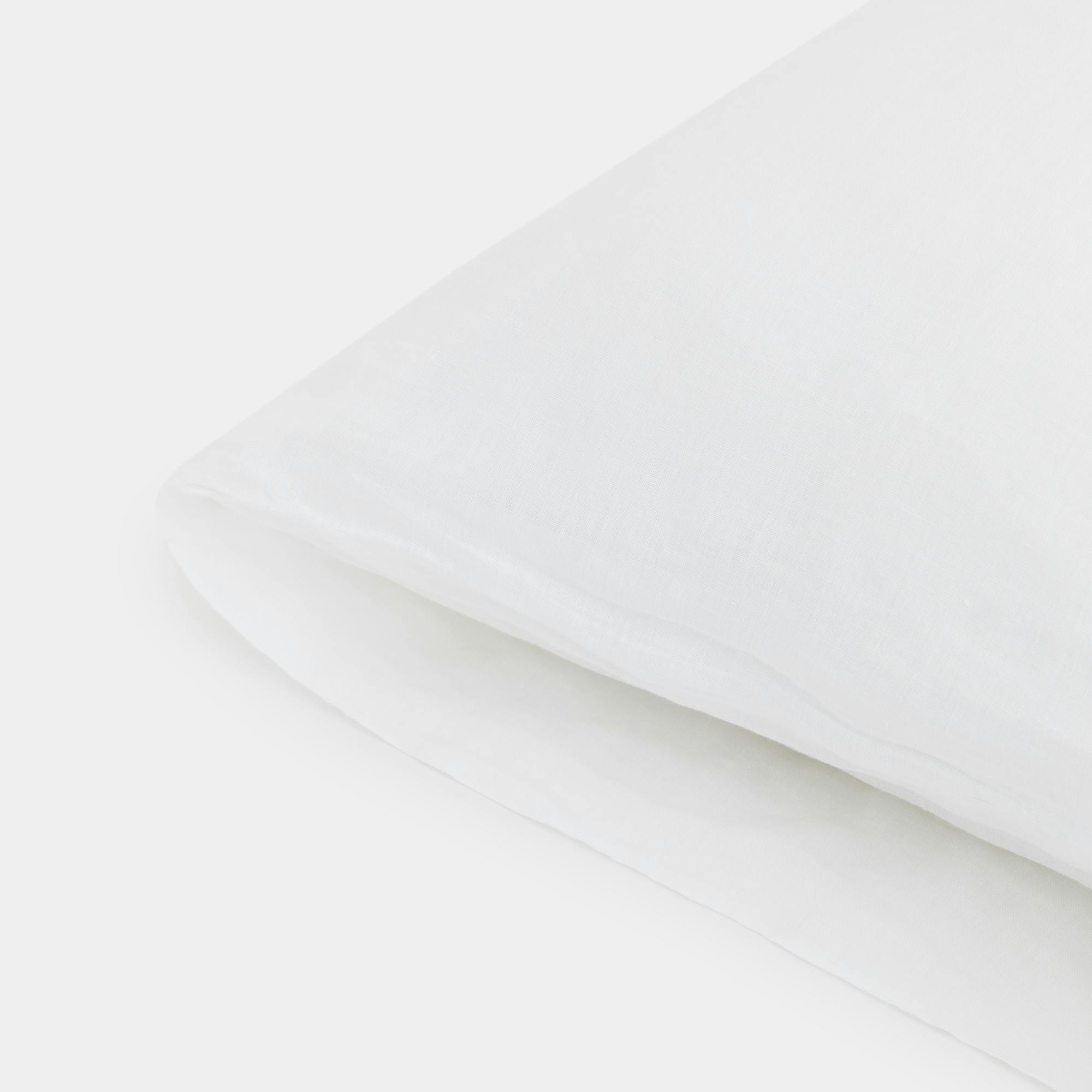 PDP Image: Linen Sheet Set (White) - 3:2 - Fabric Detail 