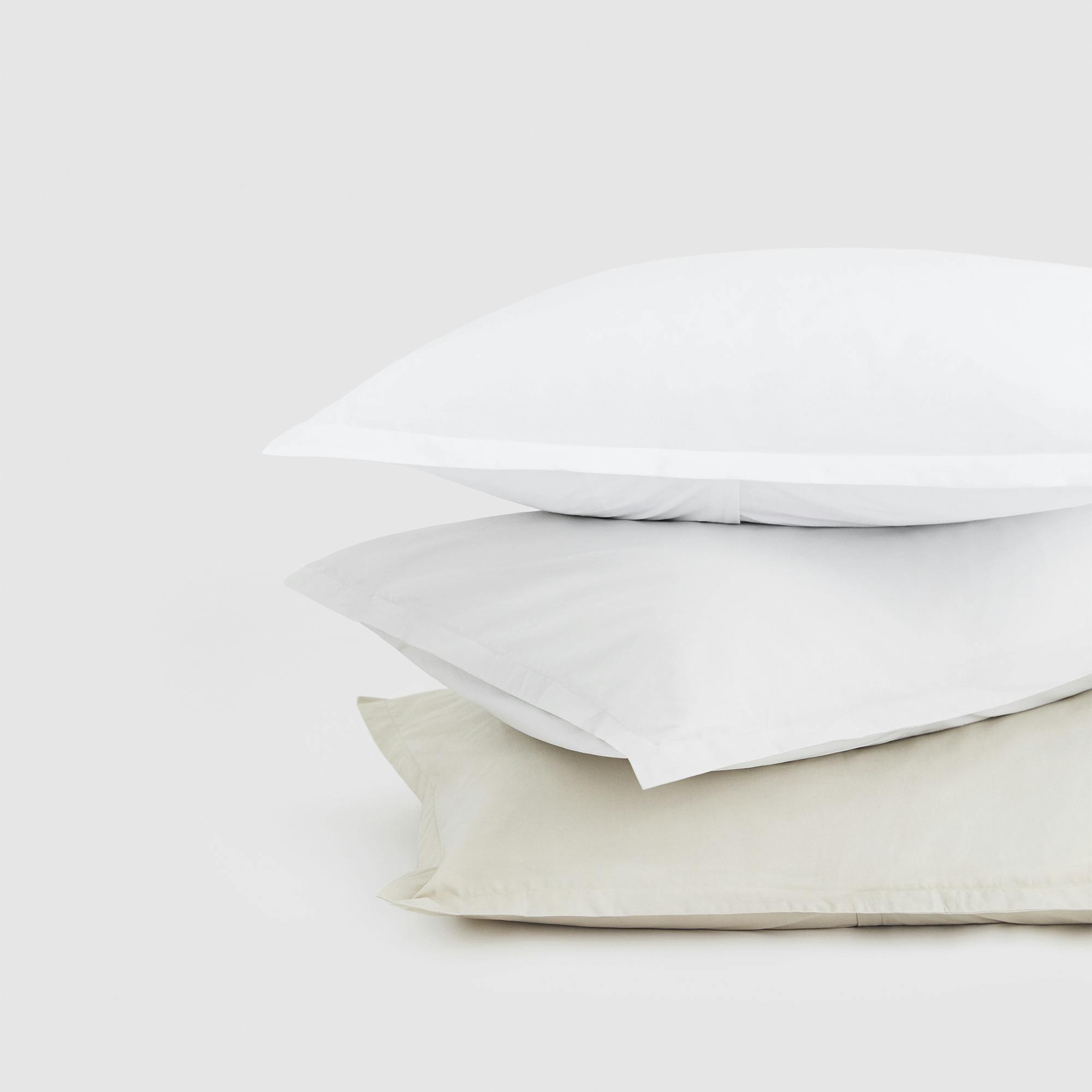 Cotton Percale Sham Set - Stacked