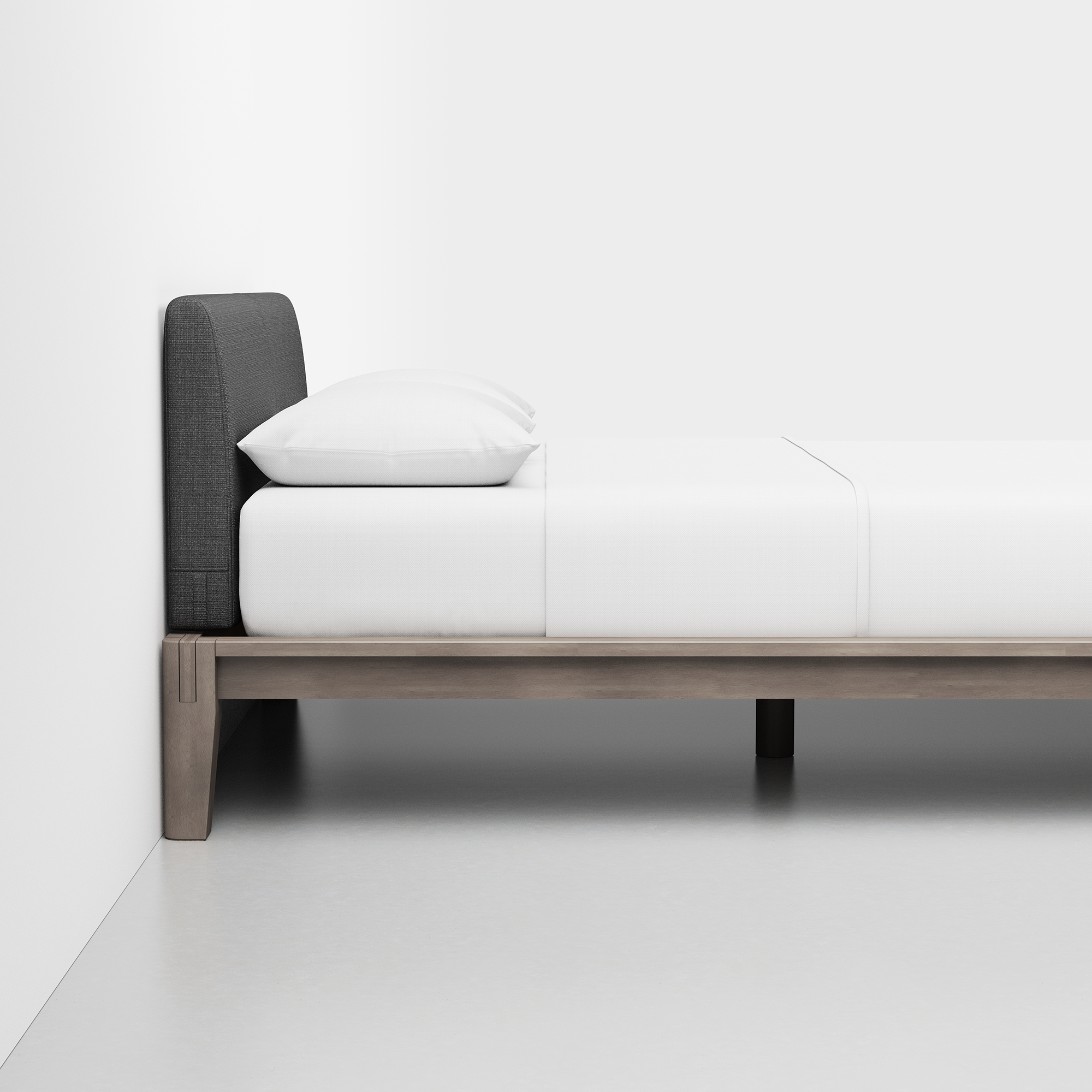The Bed (Grey / Dark Charcoal) - Render - Side