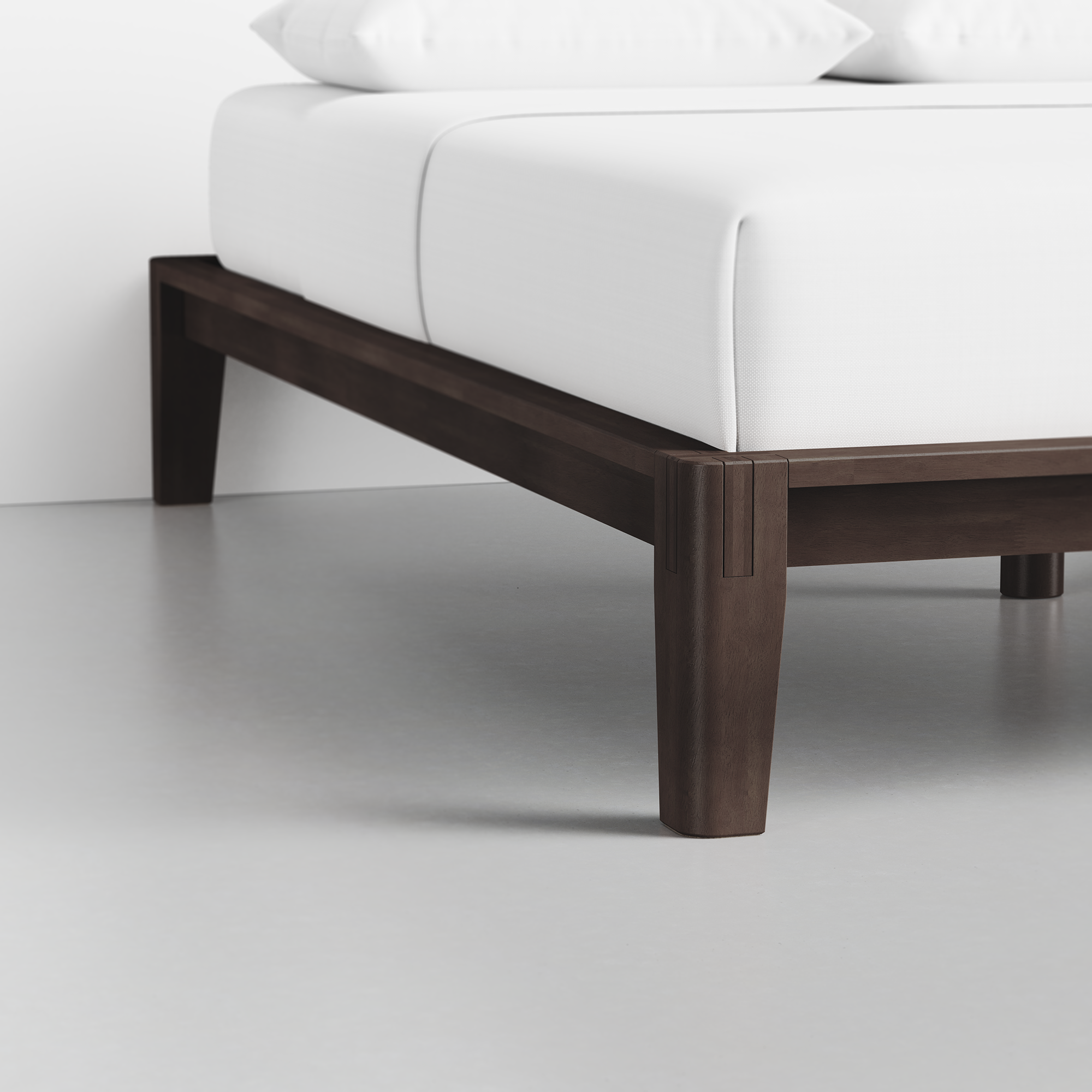 The Bed (Espresso / Frame) - Render - Foot Detail