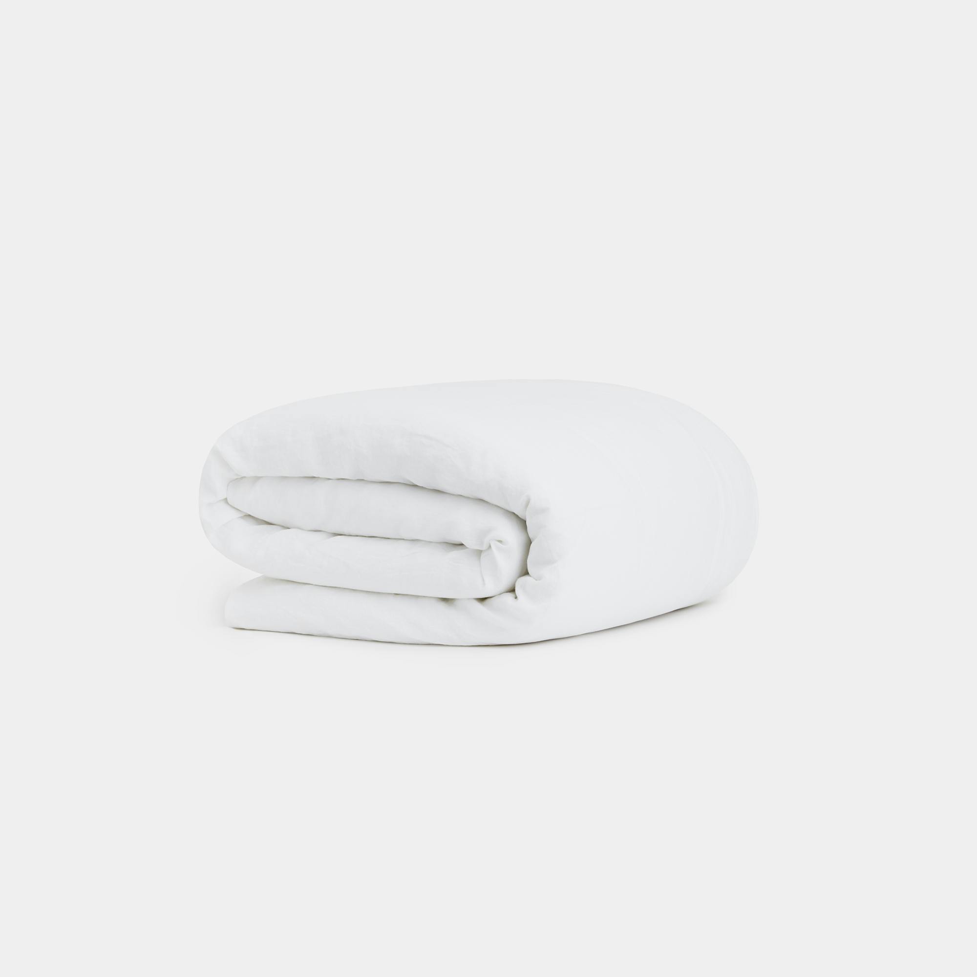 Linen Duvet Cover (White) - Folded