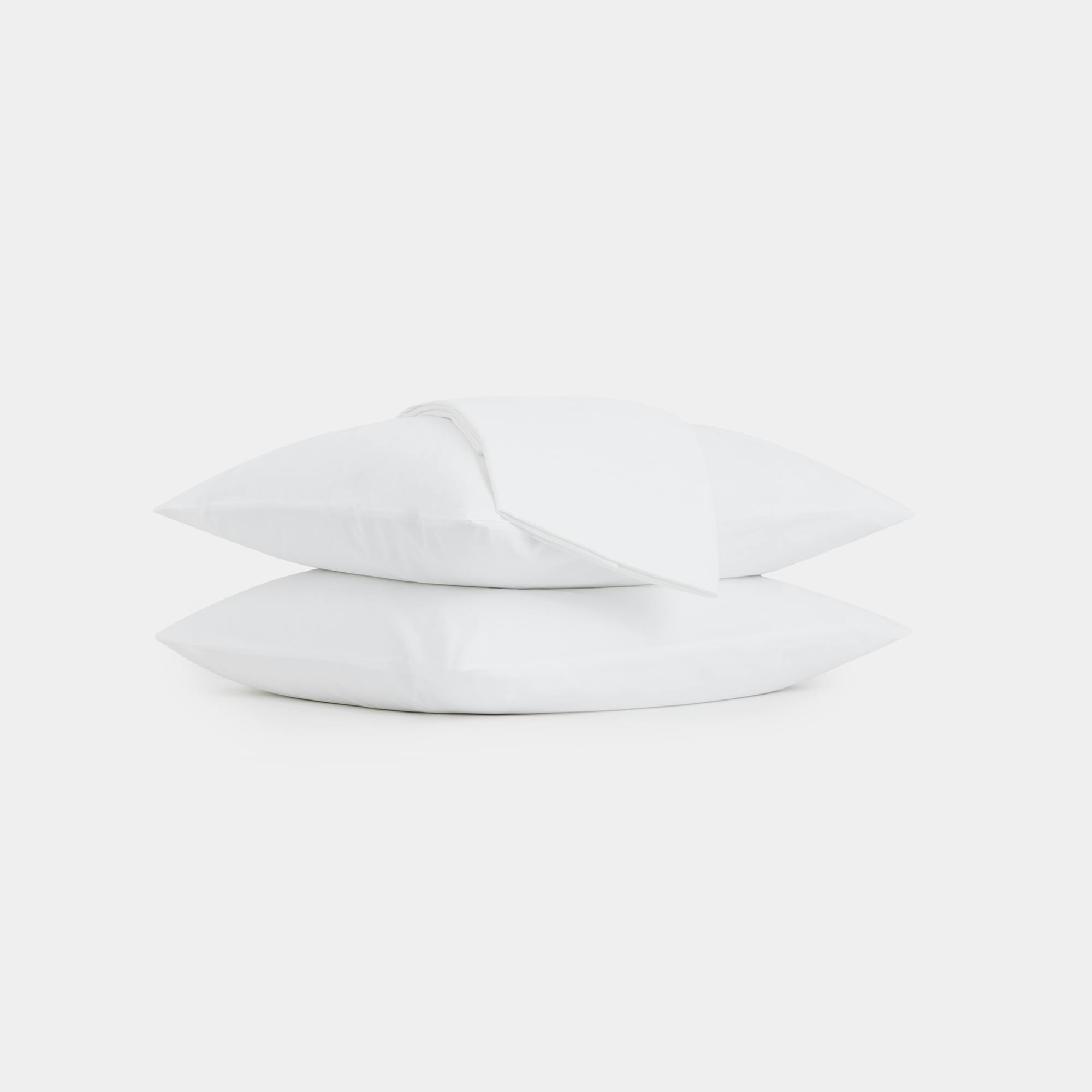 Cotton Percale Sheet Set (White) - Stacked