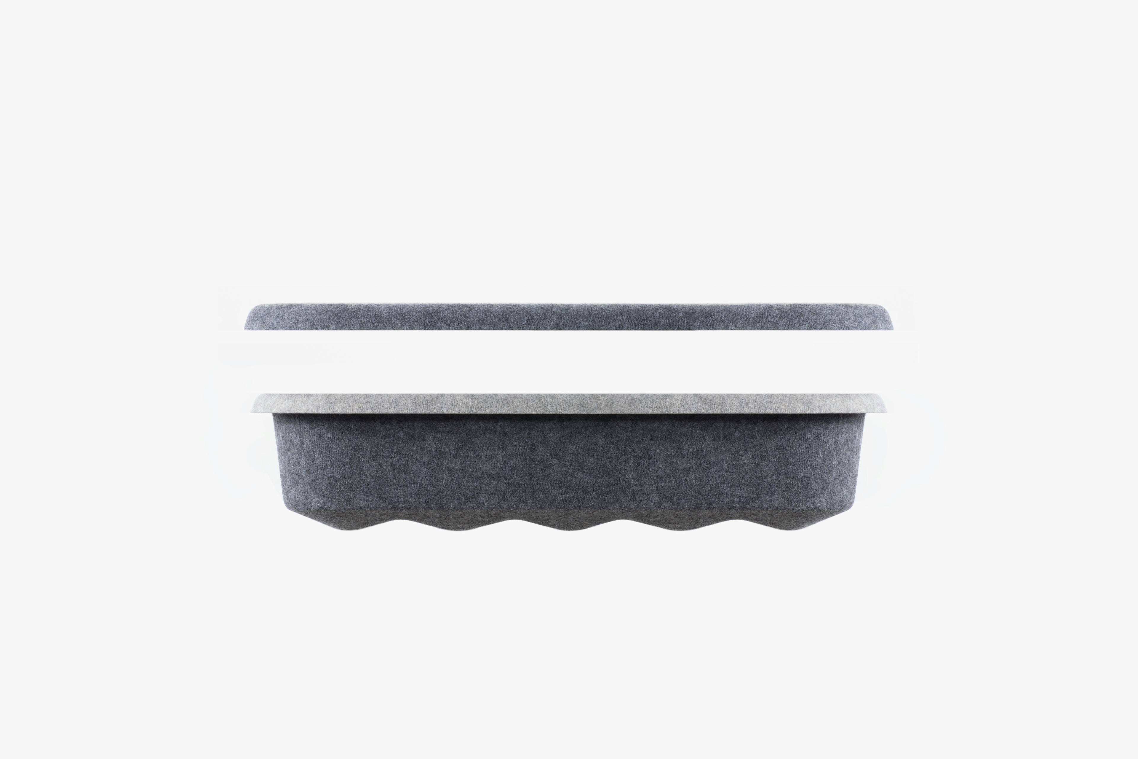Underbed Storage Bin in Dusk / Heathered Grey Color, Side Open View