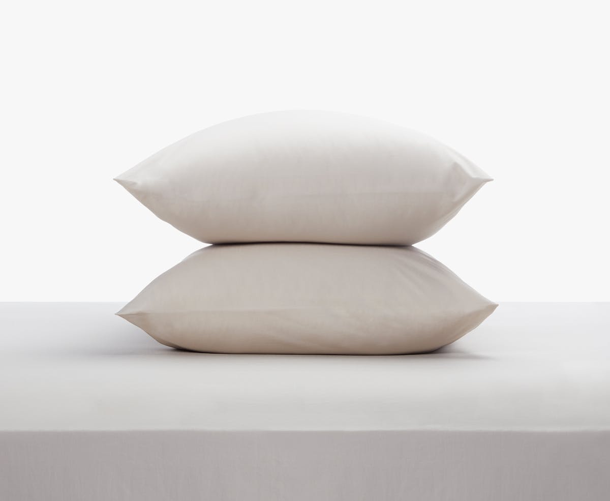 Percale Sheet Set (Dune) - Pillows Stacked