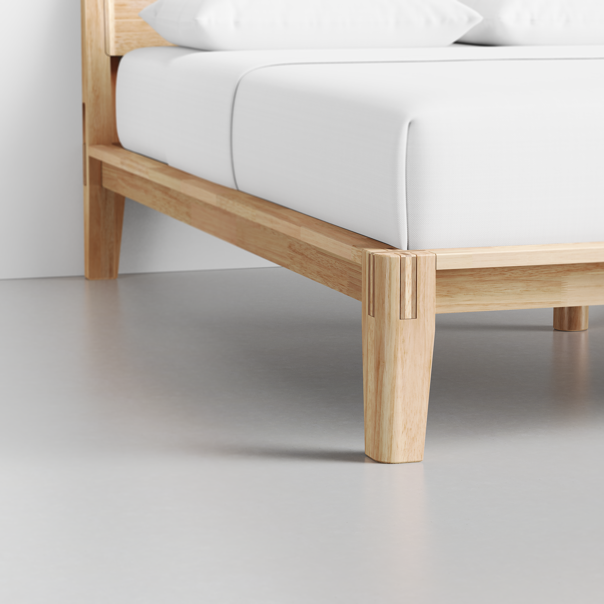 The Bed (Natural / Headboard) - Render - Foot Detail