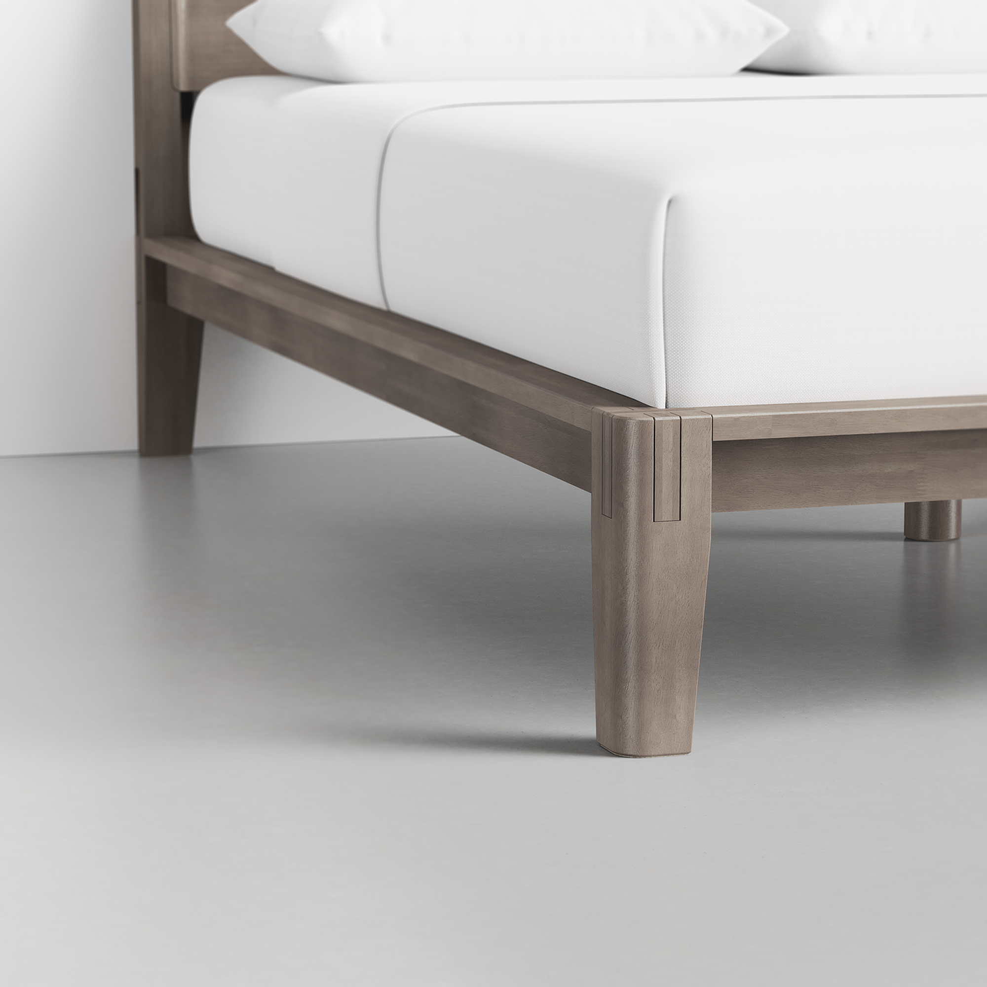 The Bed (Grey / Headboard) - Render - Foot Detail
