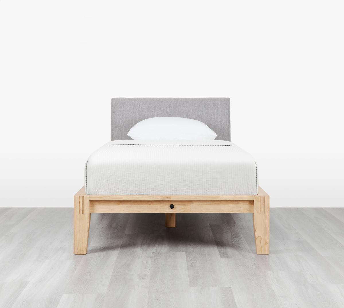 The Bed (Twin / Natural / Fog Grey) - Front 