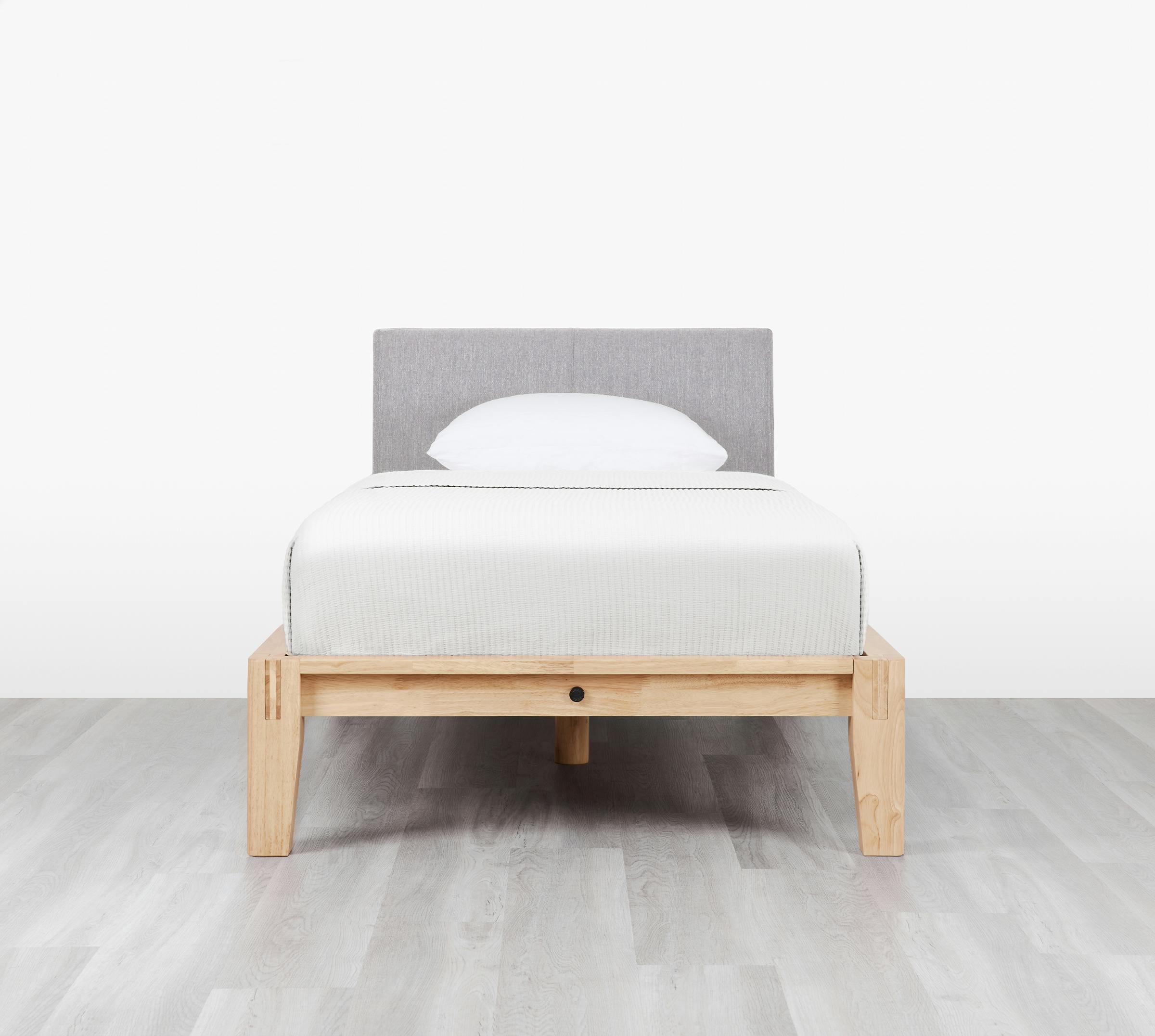 The Bed (Twin / Natural / Fog Grey) - Front 