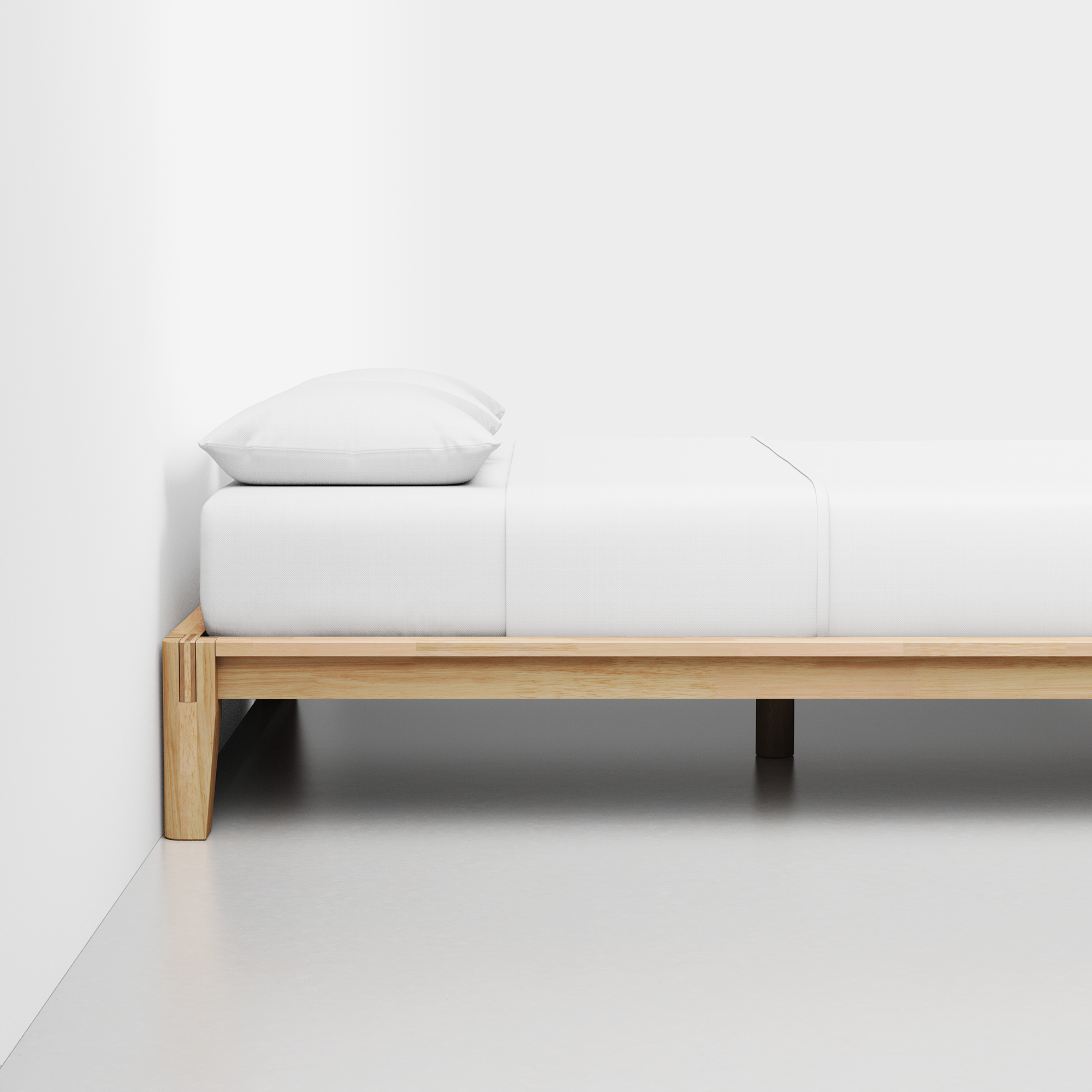 The Bed (Natural / Frame) - Render - Side
