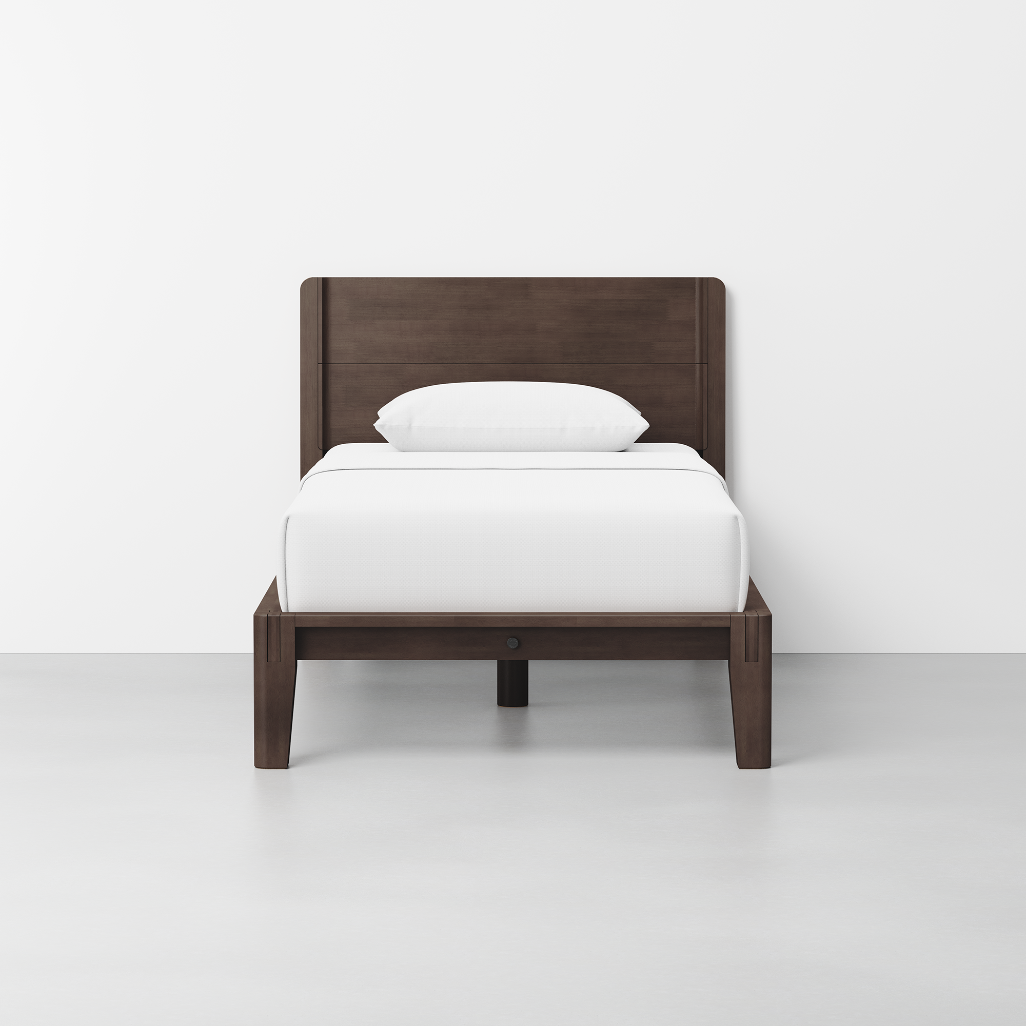 The Bed (Twin / Espresso / Headboard) - Render - Front