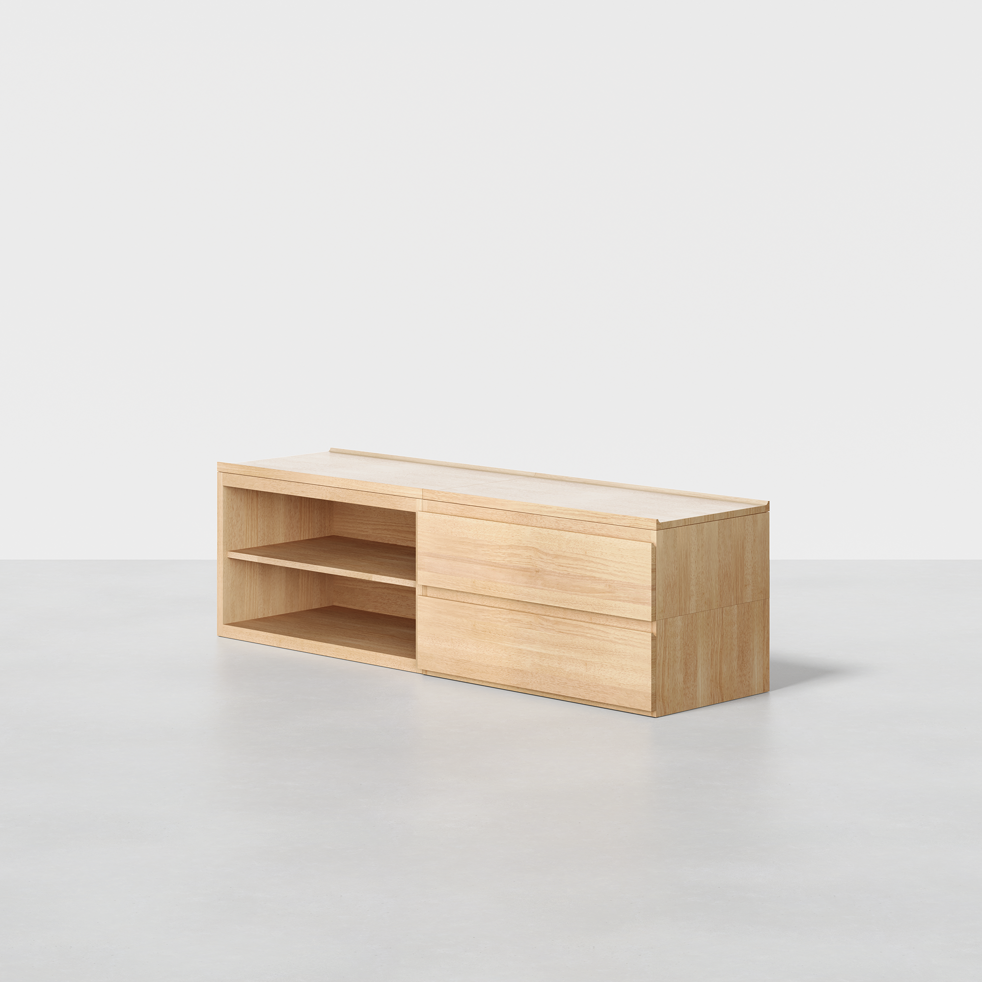 The Credenza (Natural / 2x2B) - Render - Angled
