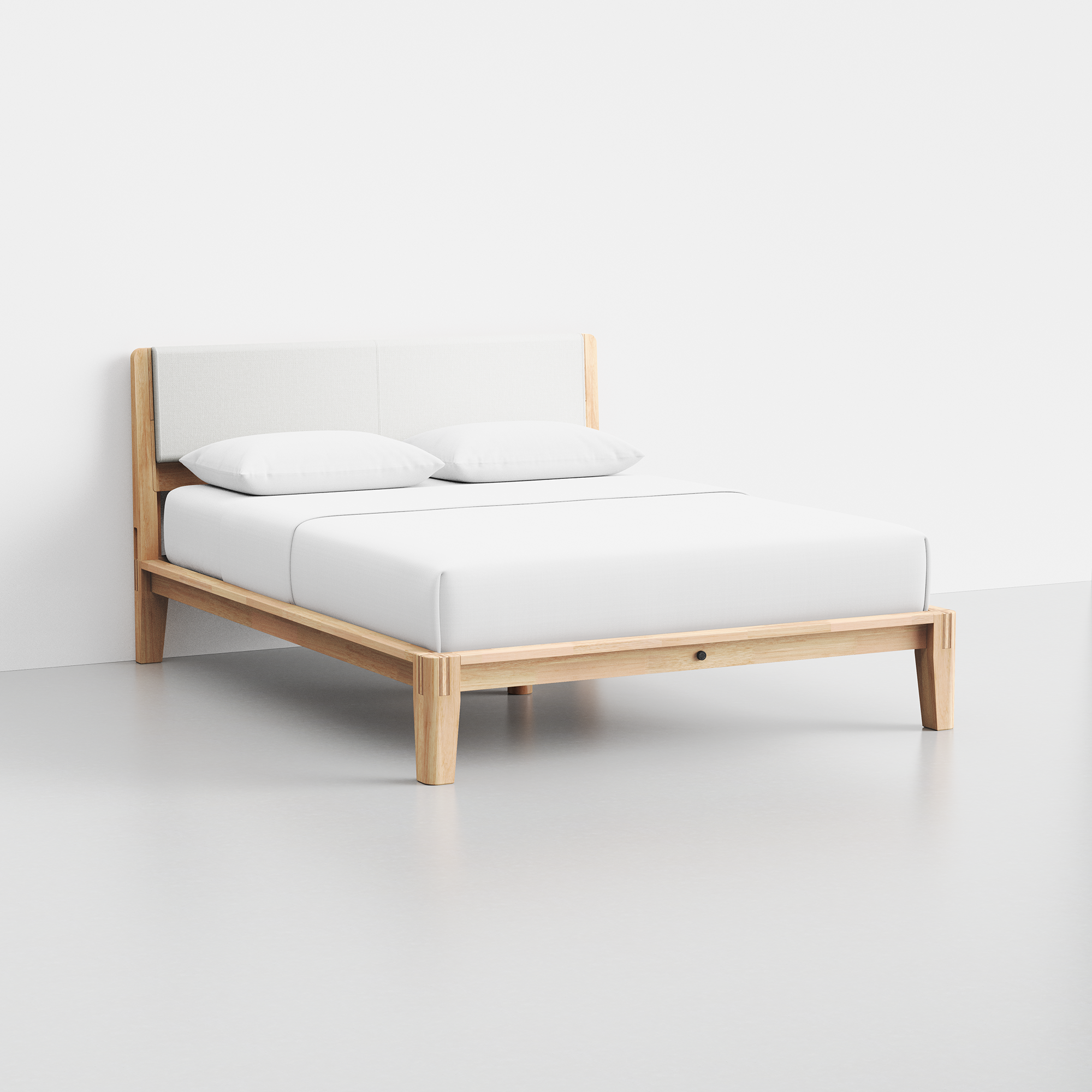 The Bed (Natural / HB Cushion Light Linen) - Render - Angled