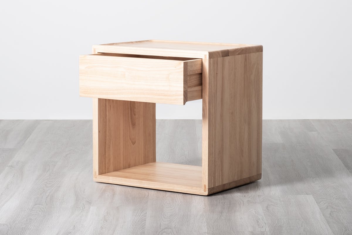 The Nightstand (Natural) - Angled Drawer Open - 3:2
