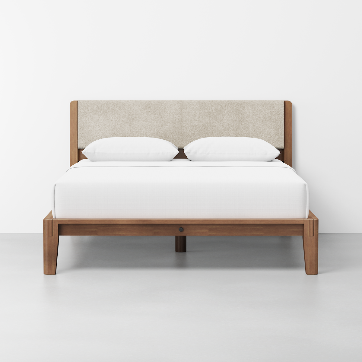 The Bed (Walnut / HB Cushion Cafe) - Render - Front