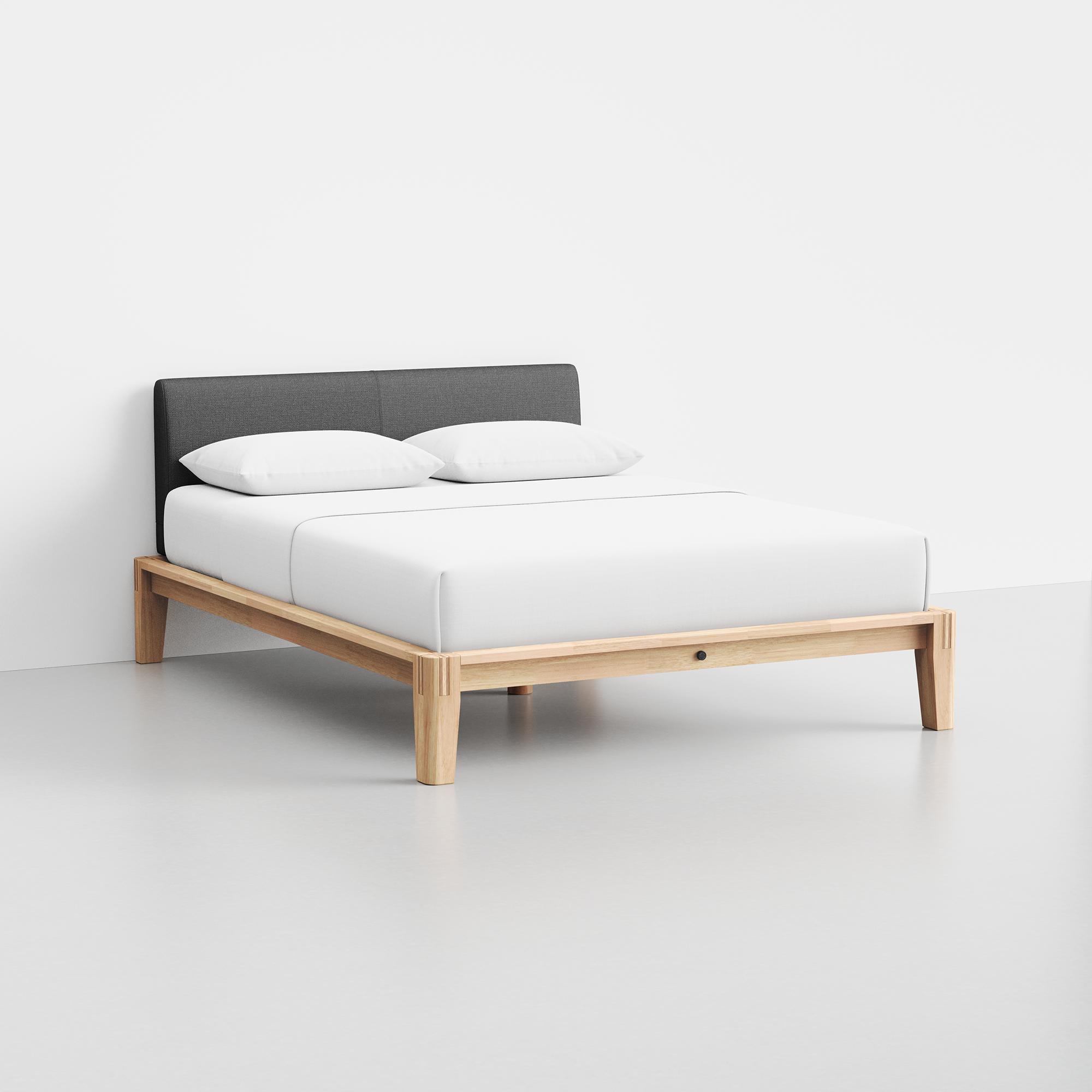 The Bed (Natural / Dark Charcoal) - Render - Angled