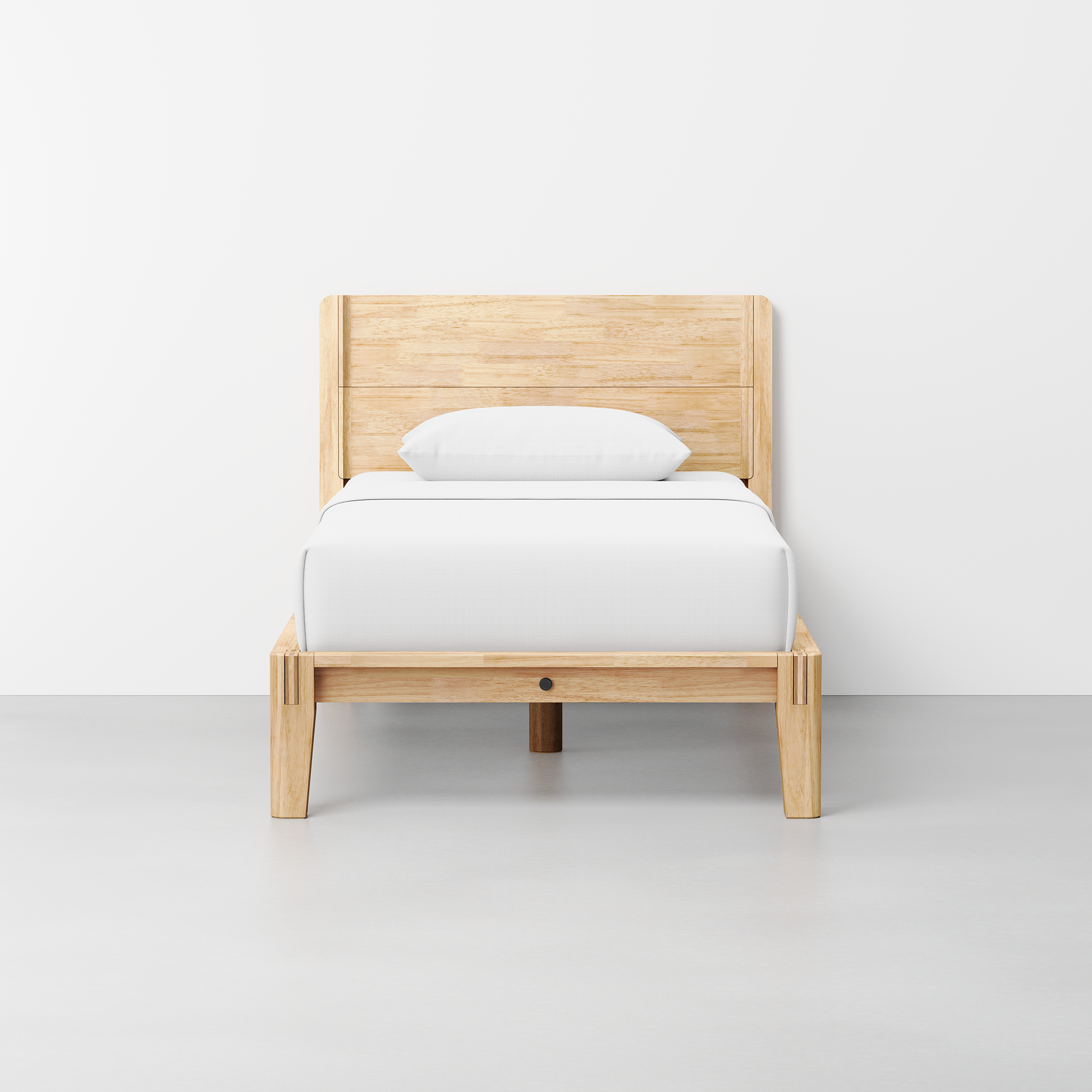 The Bed (Twin / Natural / Headboard) - Render - Front