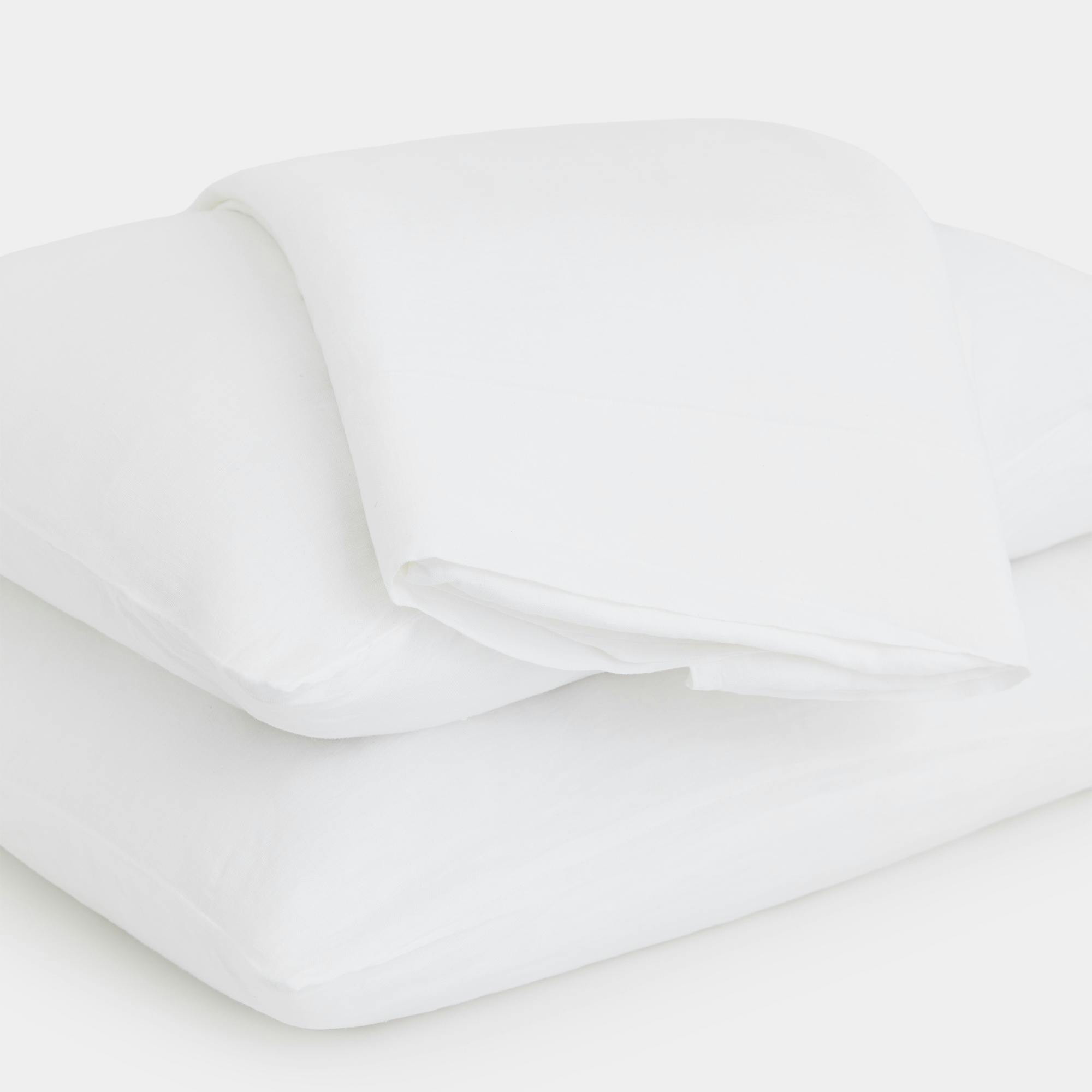 Linen Sheet Set (White) - Close up