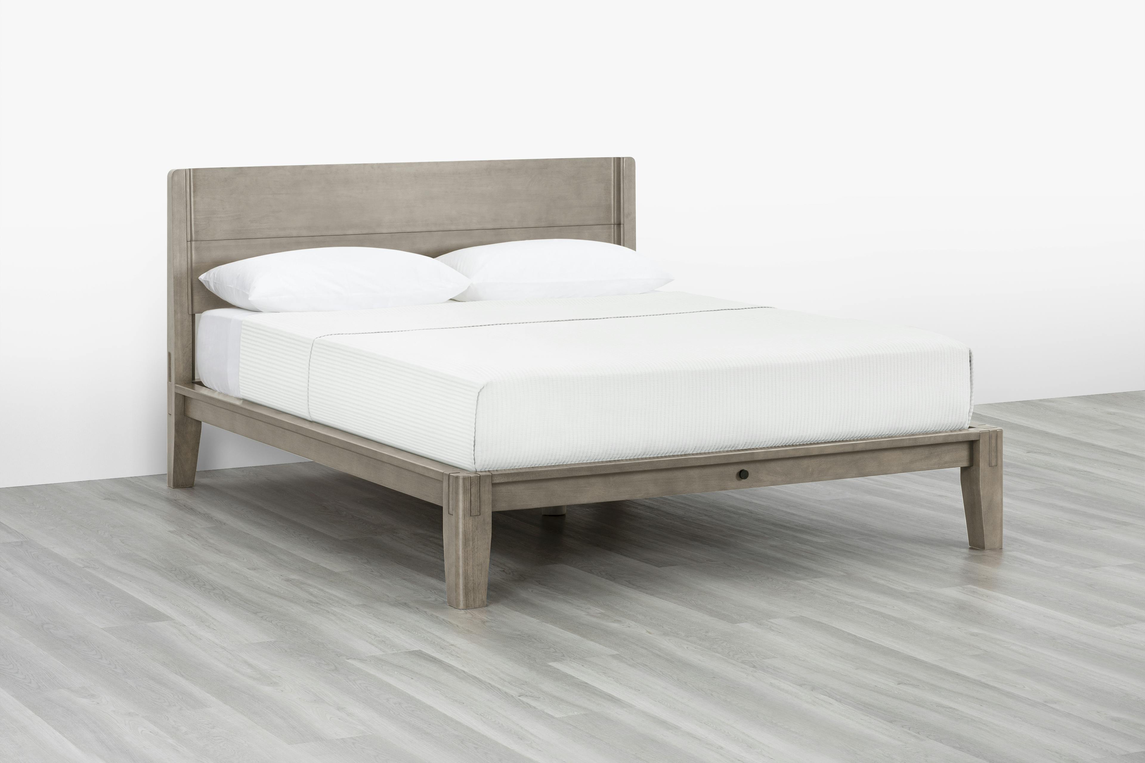 The Bed (Queen / Grey / Headboard) - Angled - 3:2