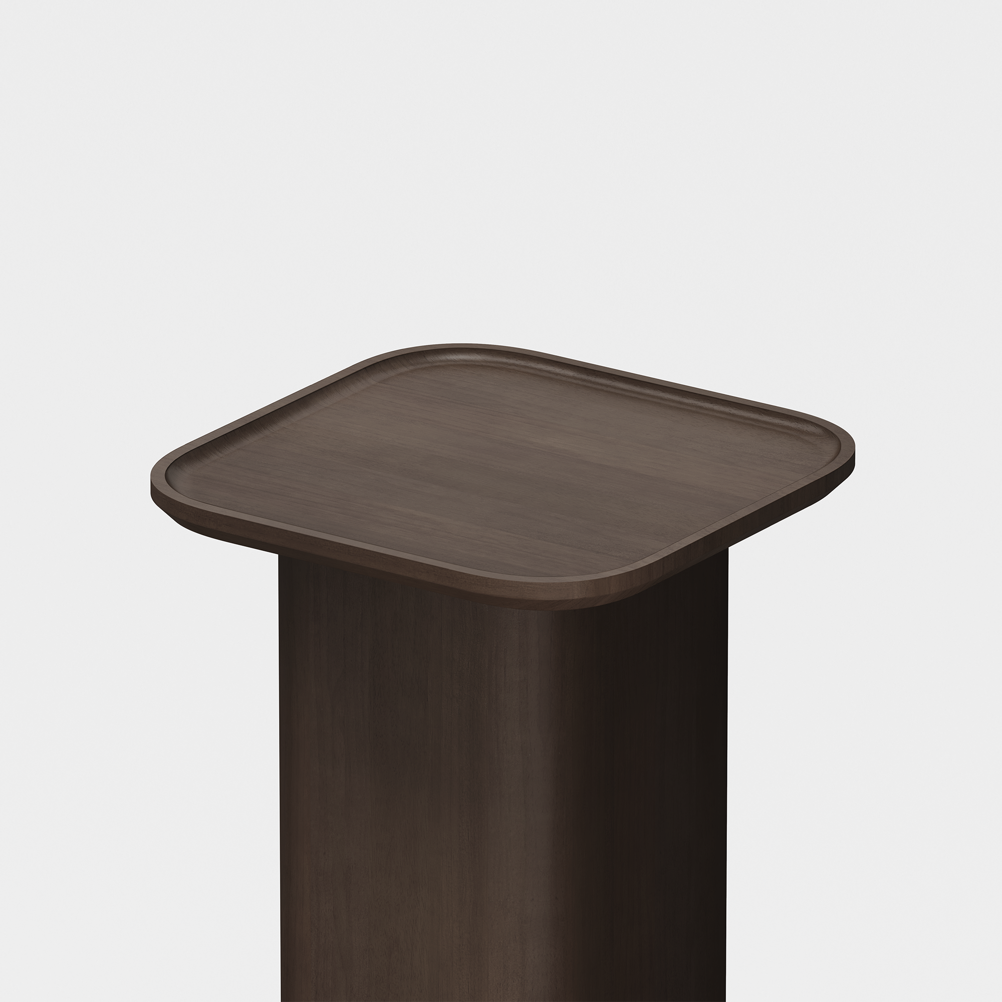 Pedestal Side Table (Espresso) - Render - Top