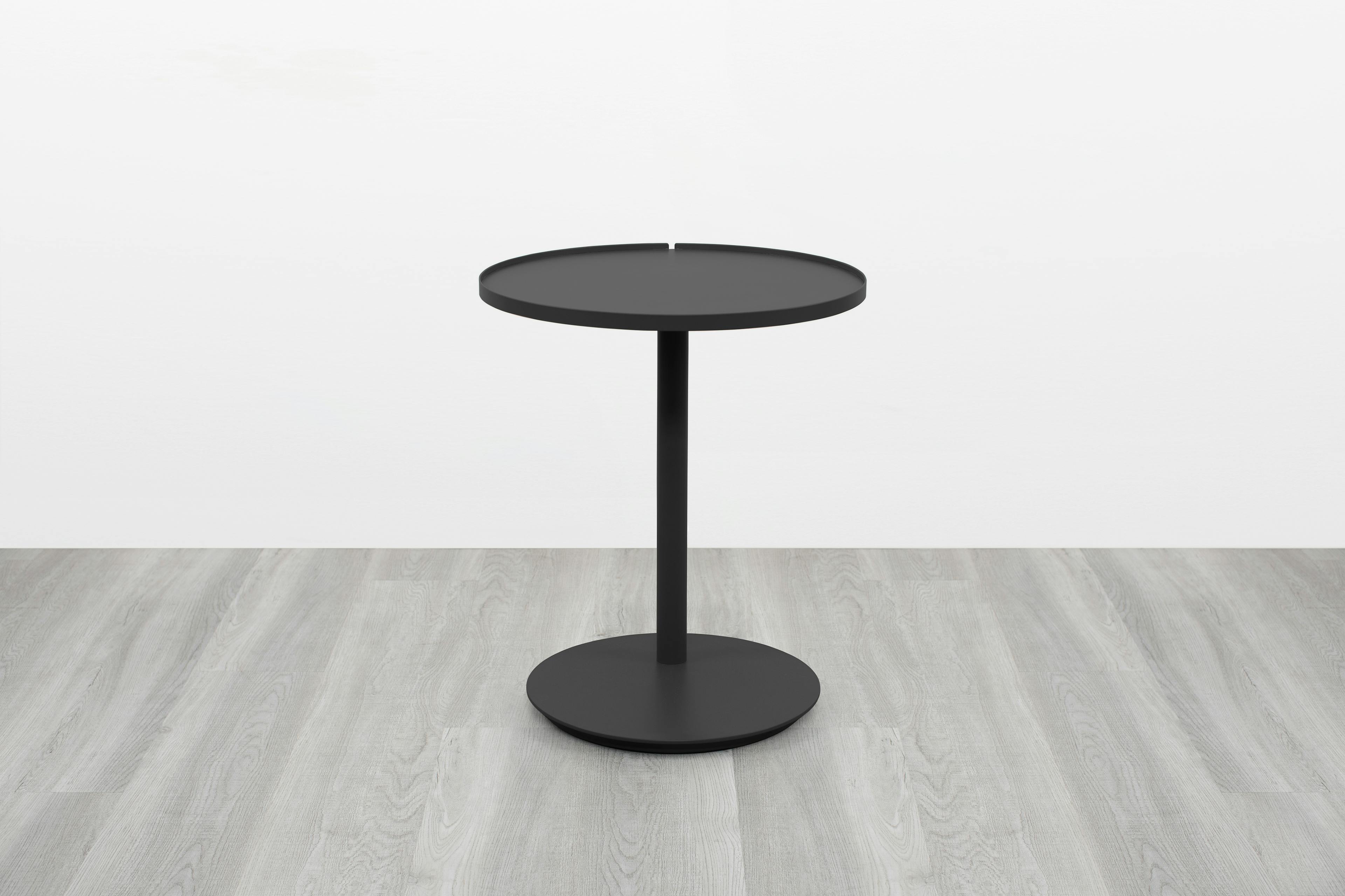 The Side Table in Matte Black Displayed from Front View