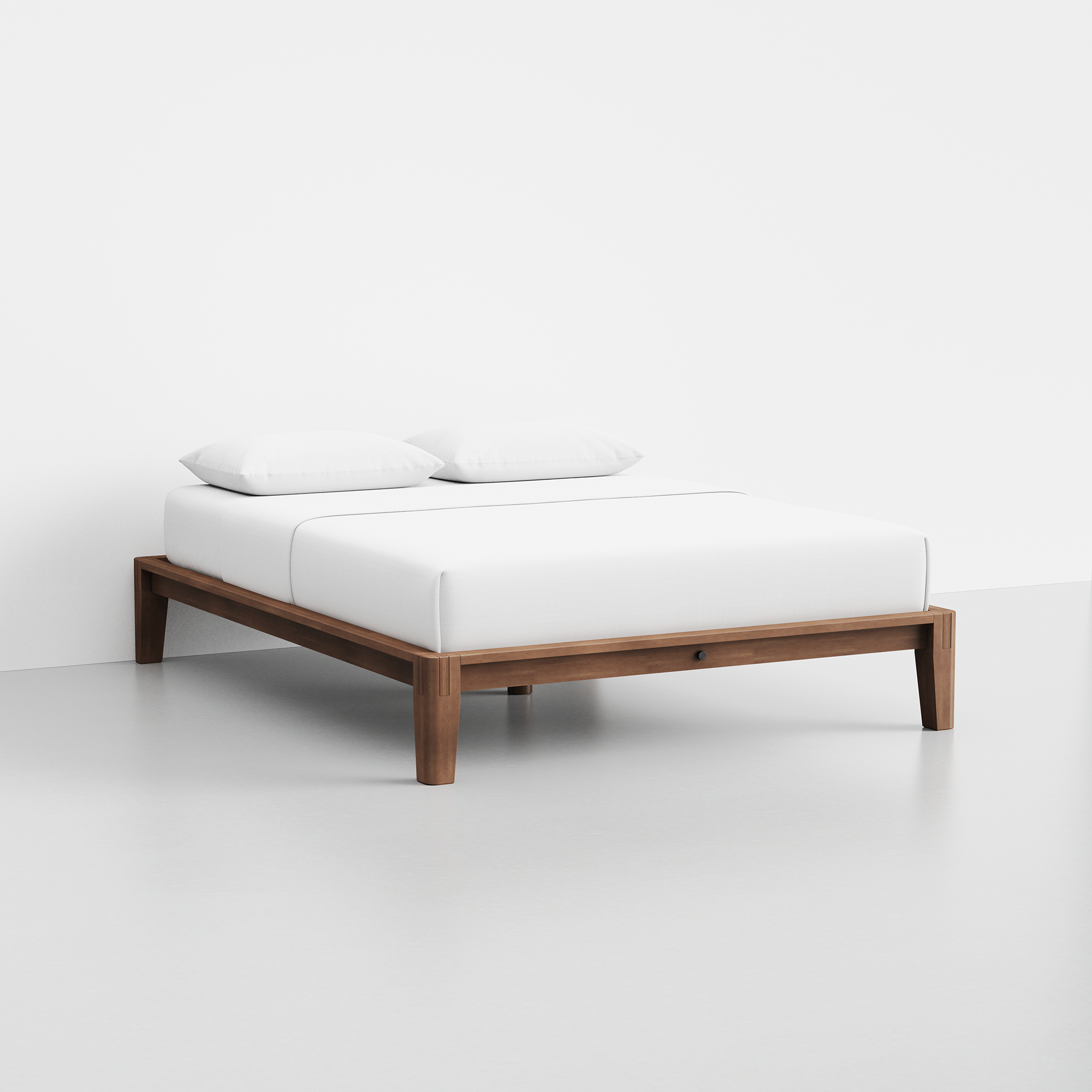 The Bed (Walnut / Frame) - Render - Angled