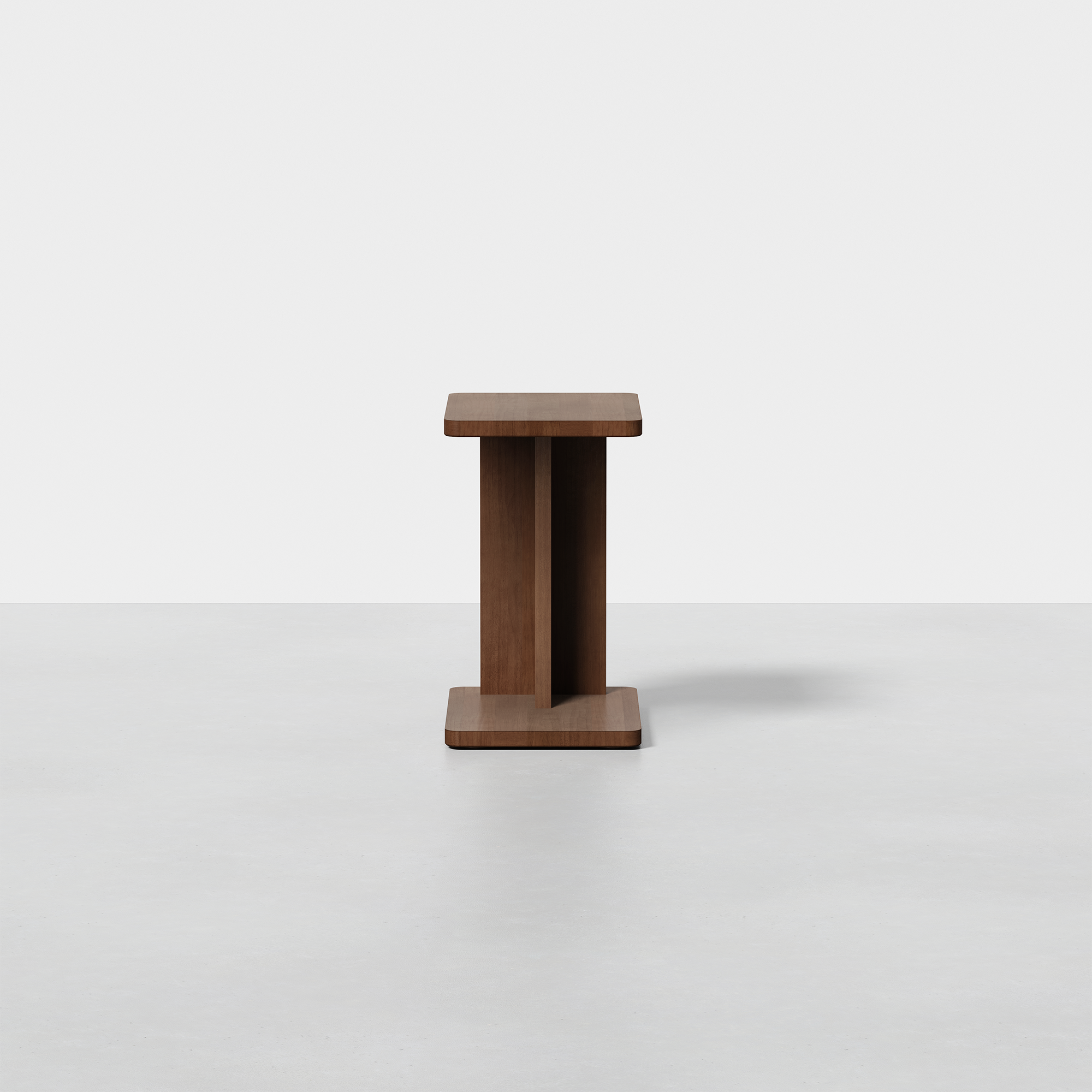 C Side Table (Walnut) - Render - Side