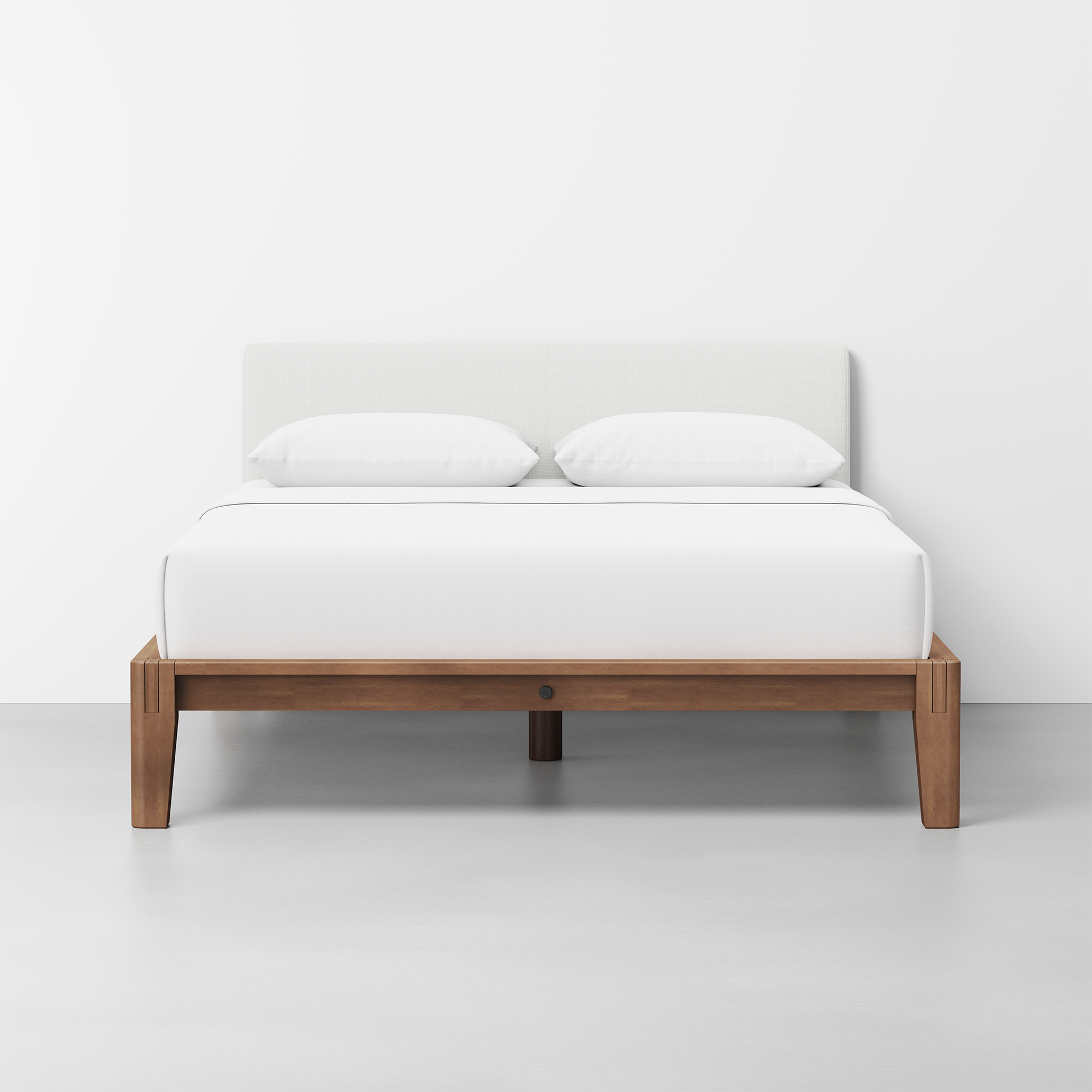 The Bed (Walnut / Light Linen) - Render - Front