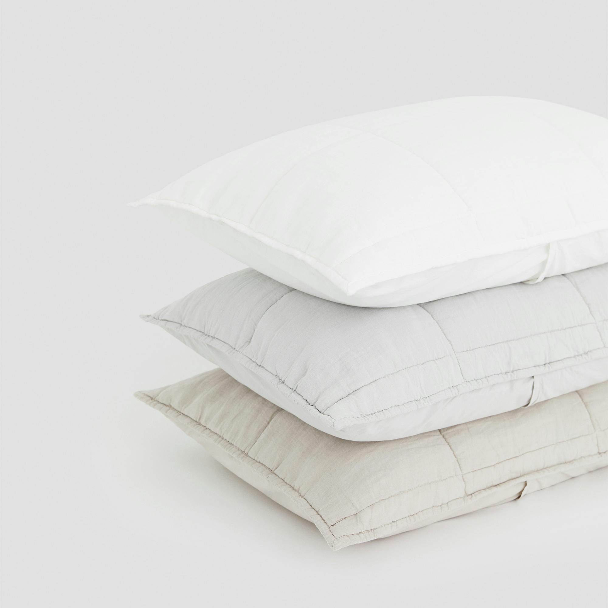 Linen Quilted Sham Set - Stacked