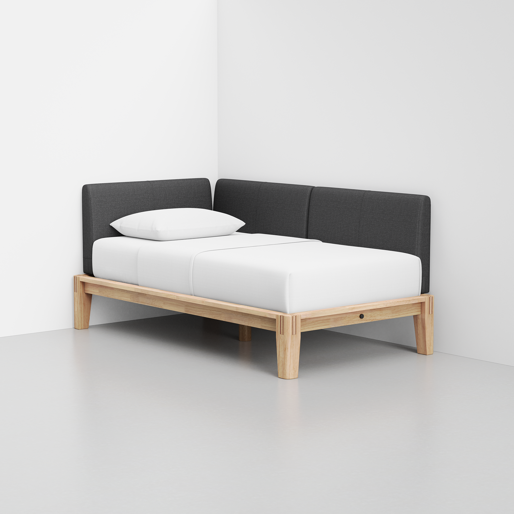 PDP Image: The Daybed (Natural / Dark Charcoal) - Rendering - Front