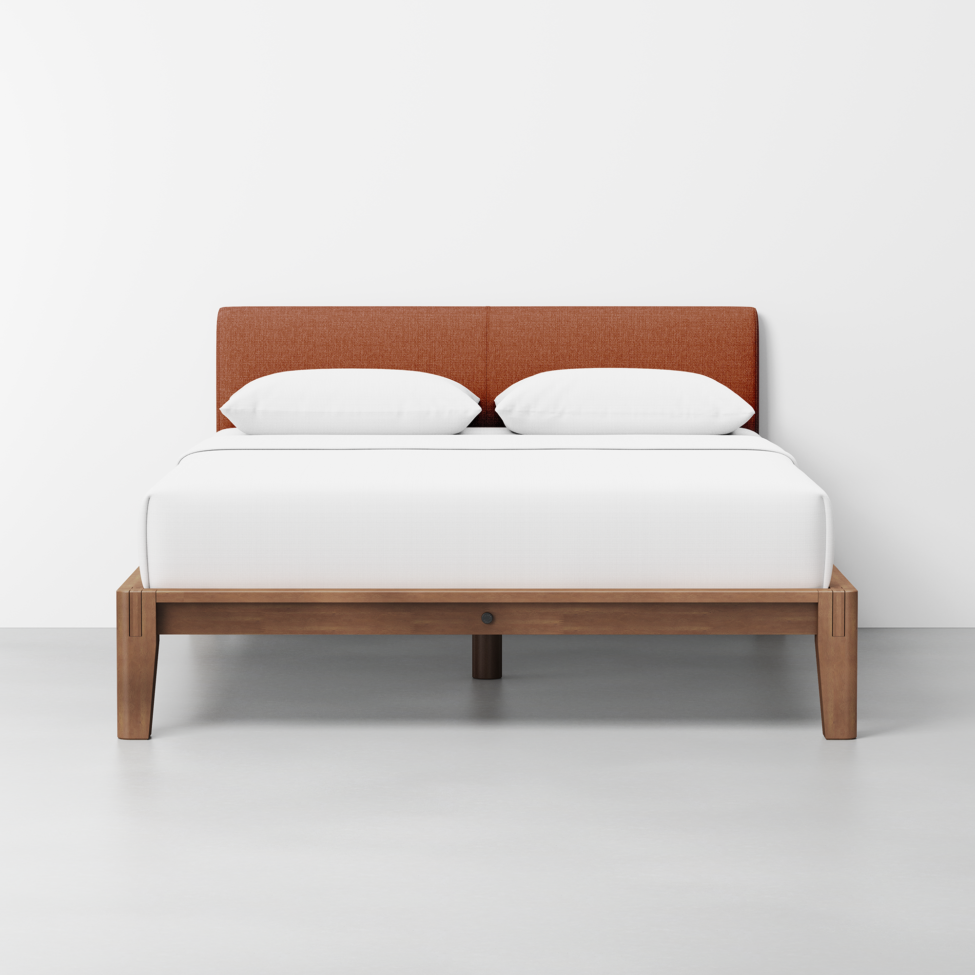 The Bed (Walnut / Terracotta) - Render - Front